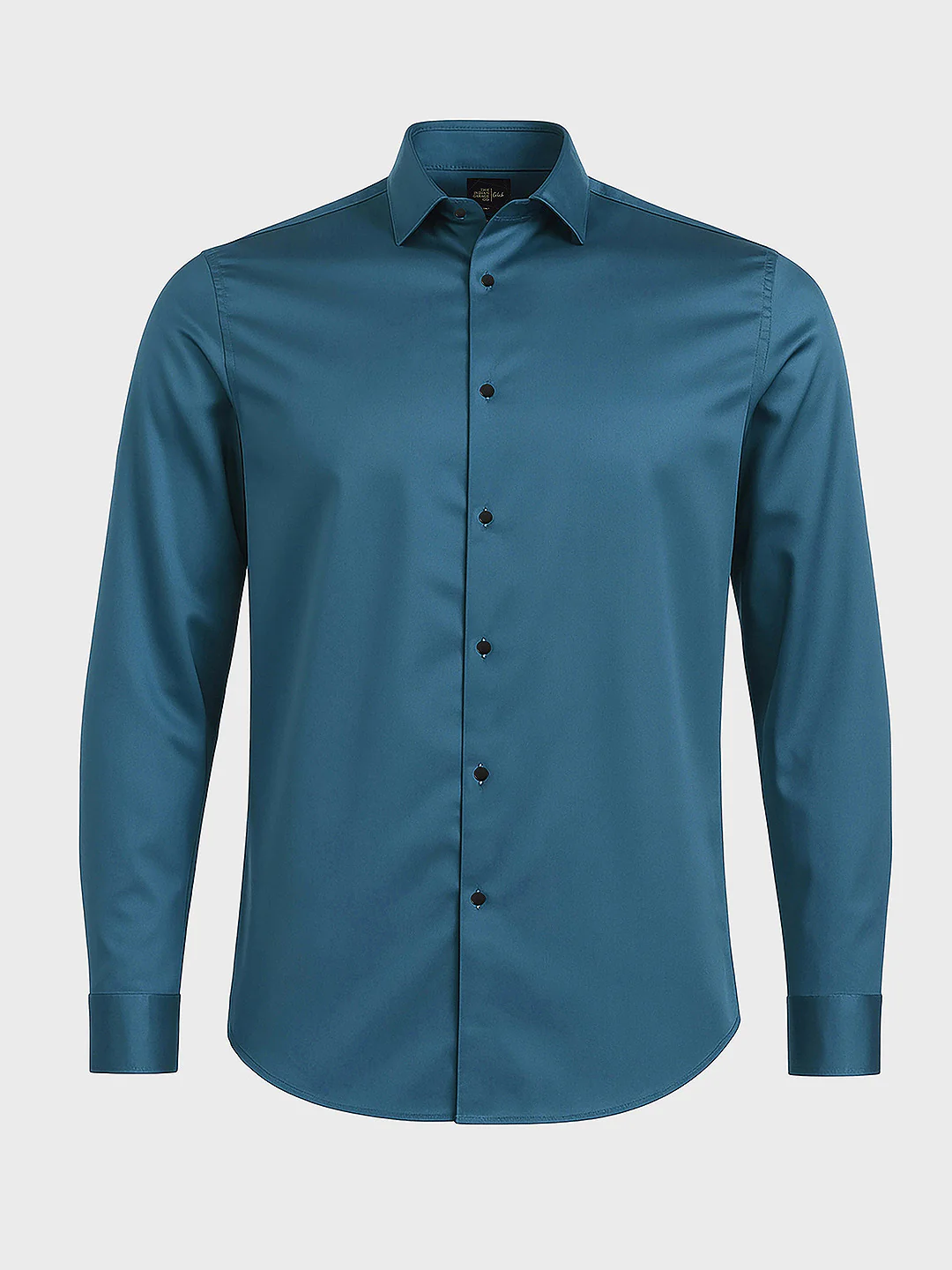 Men's Teal Slim Fit Solid Party Wear Shirt - Image 4
