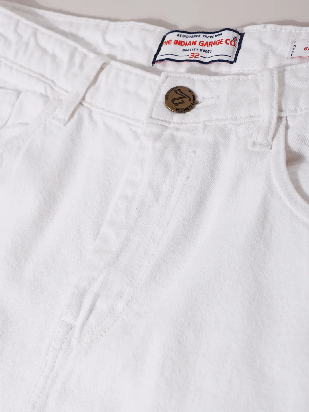 Men's White Baggy Fit Solid Casual Jeans - Image 6