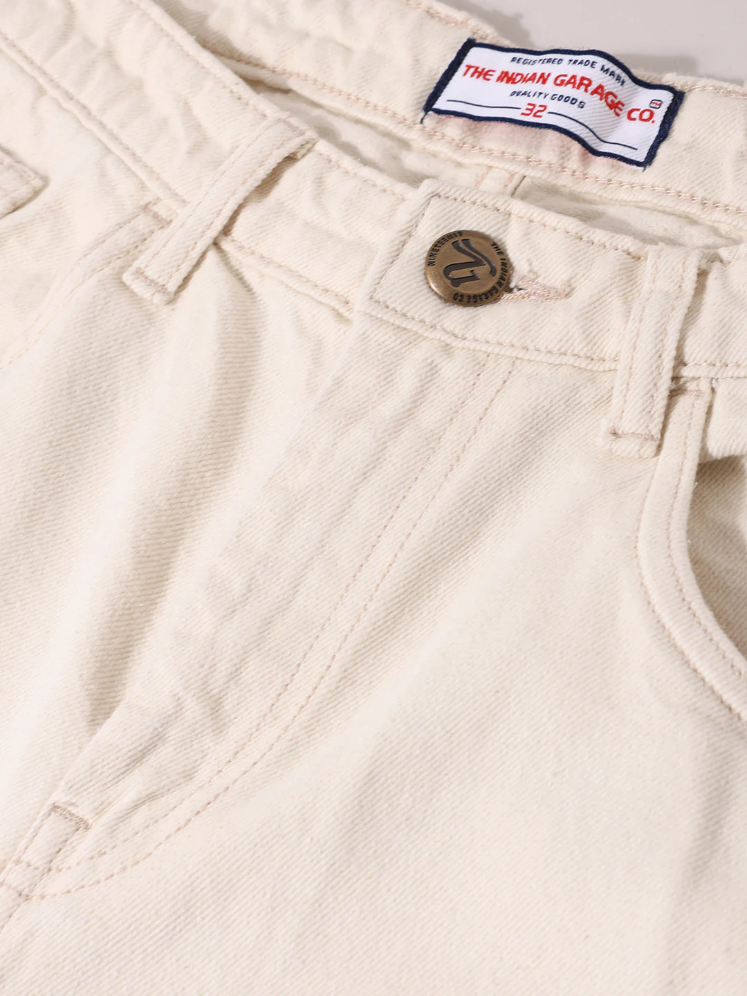 Men's White Baggy Fit Solid Casual Jeans - Image 6