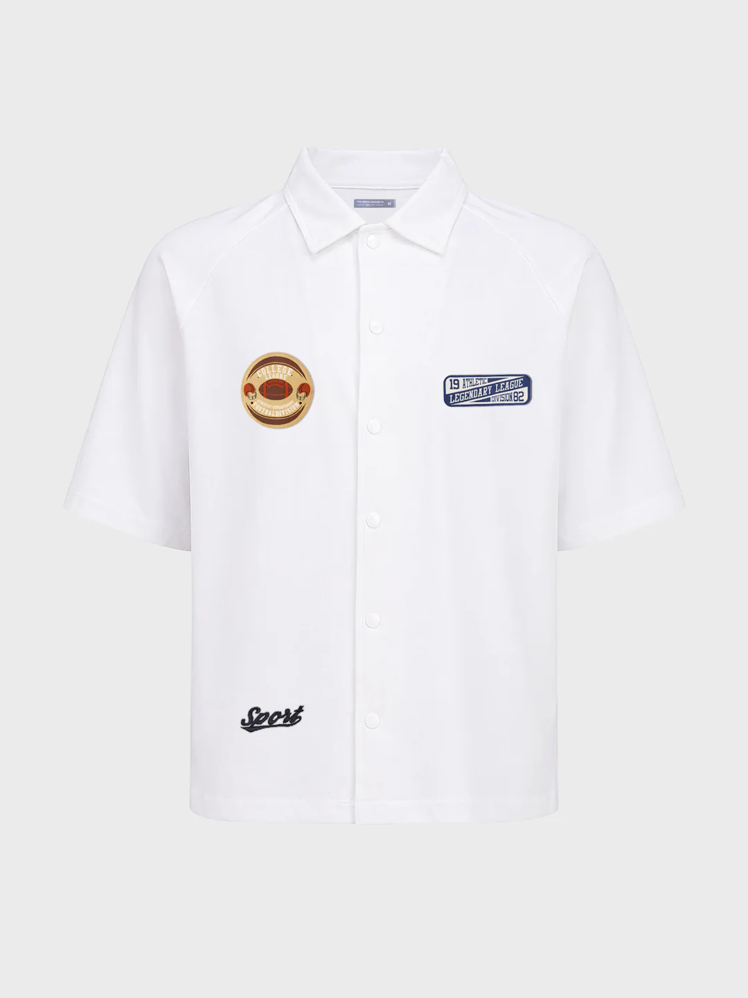 Men's White Boxy Fit Embroided Casual Shirt - Image 5