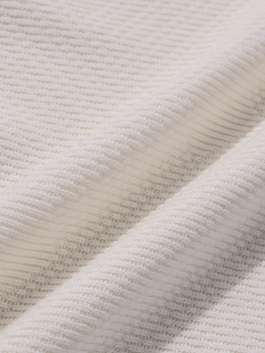 Men's White Boxy Fit Textured Casual T-Shirt - Image 7