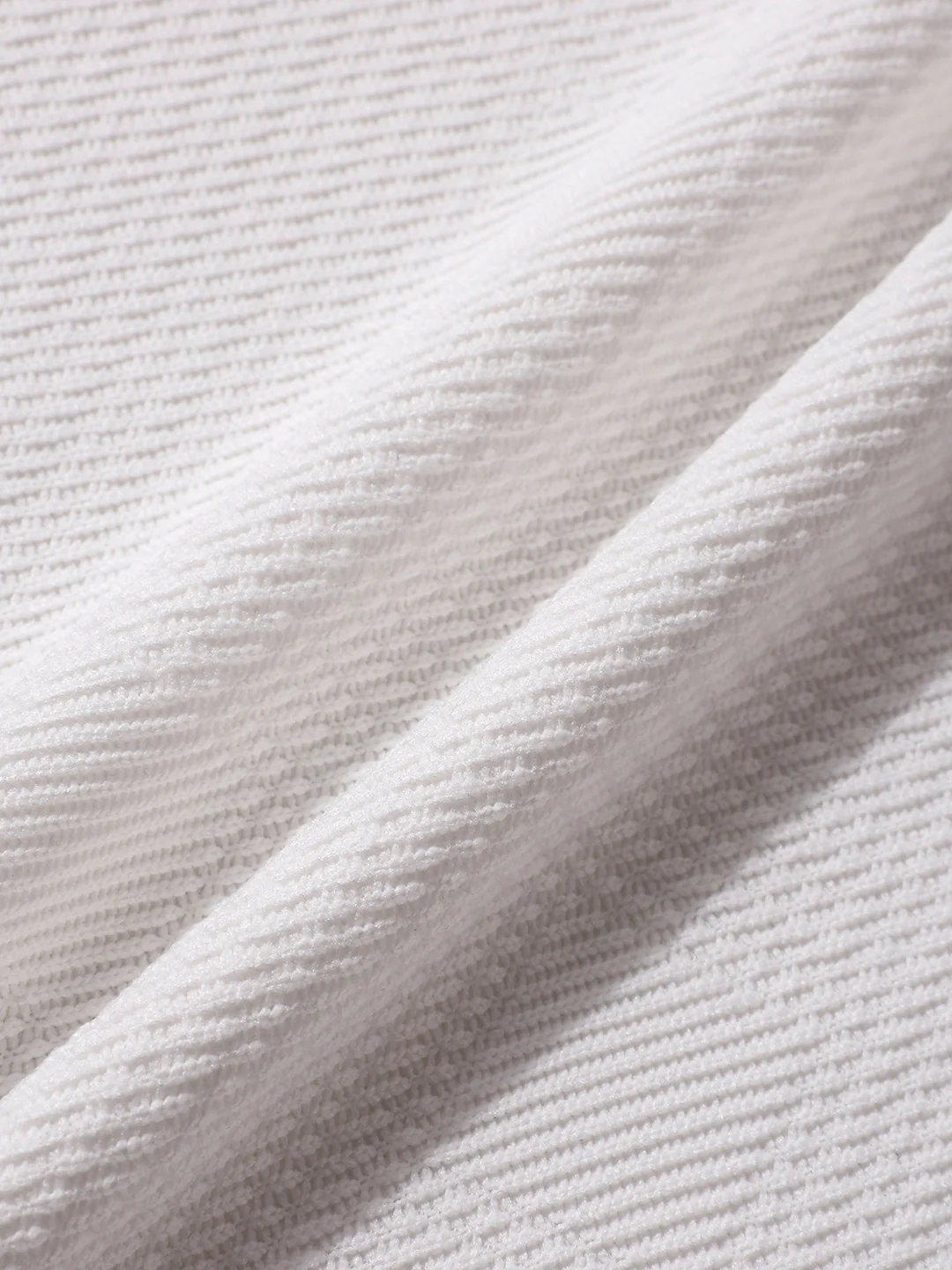 Men's White Boxy Fit Textured Casual T-Shirt - Image 7