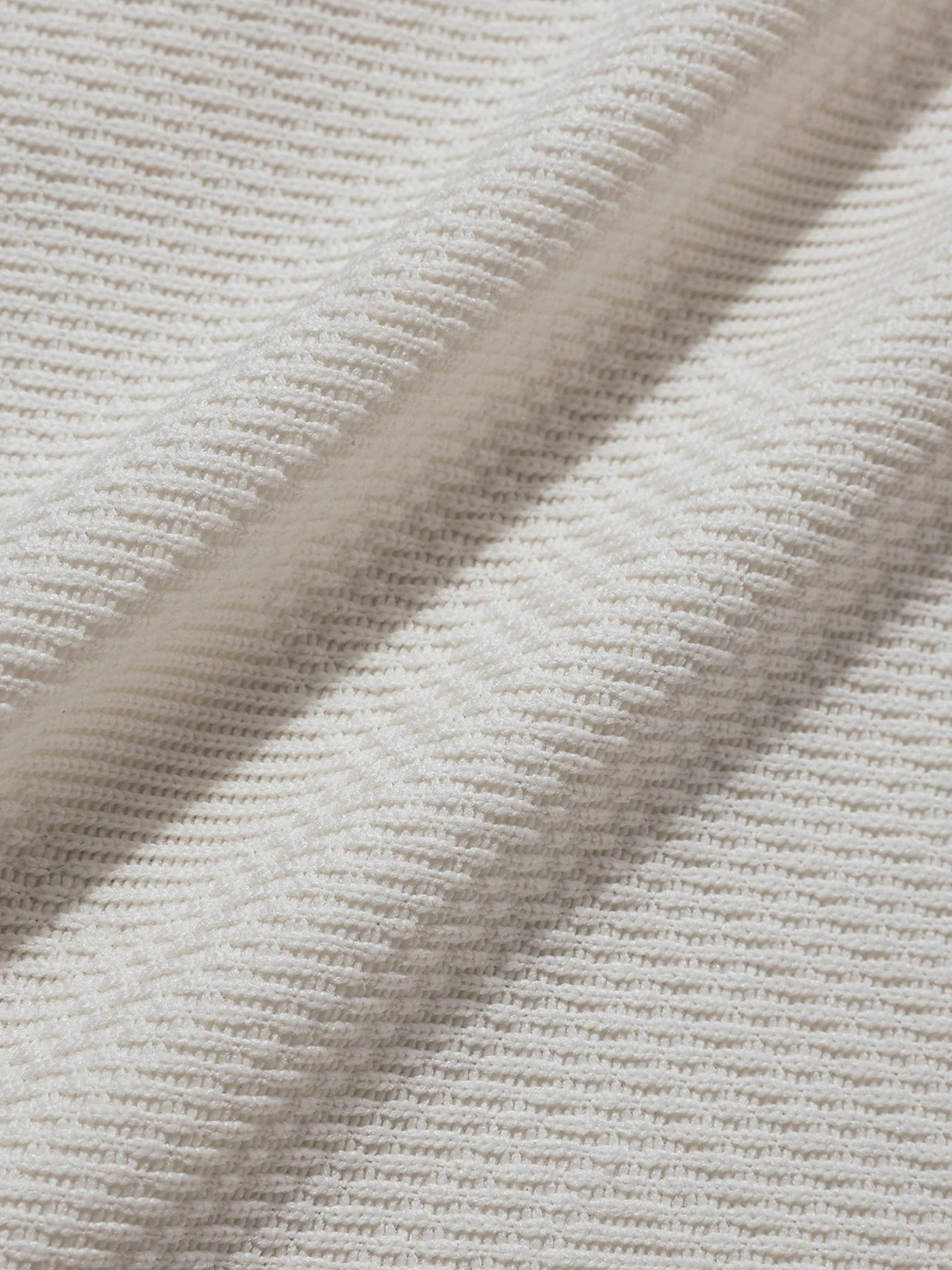 Men's White Boxy Fit Textured Casual T-Shirt - Image 7