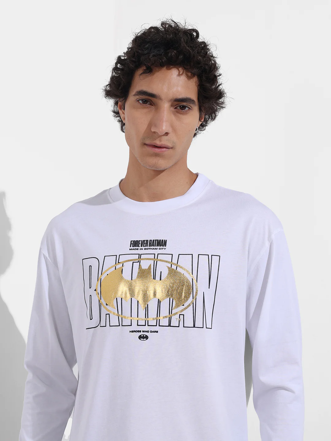 Men's White Oversized Fit Character Batman Character T-Shirt - Image 4