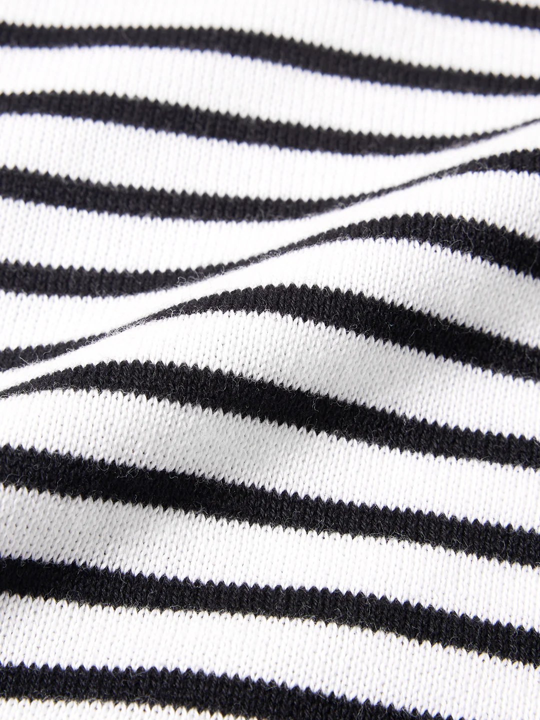 Men's White Oversized Fit Striped Flat Knit T-Shirt - Image 7