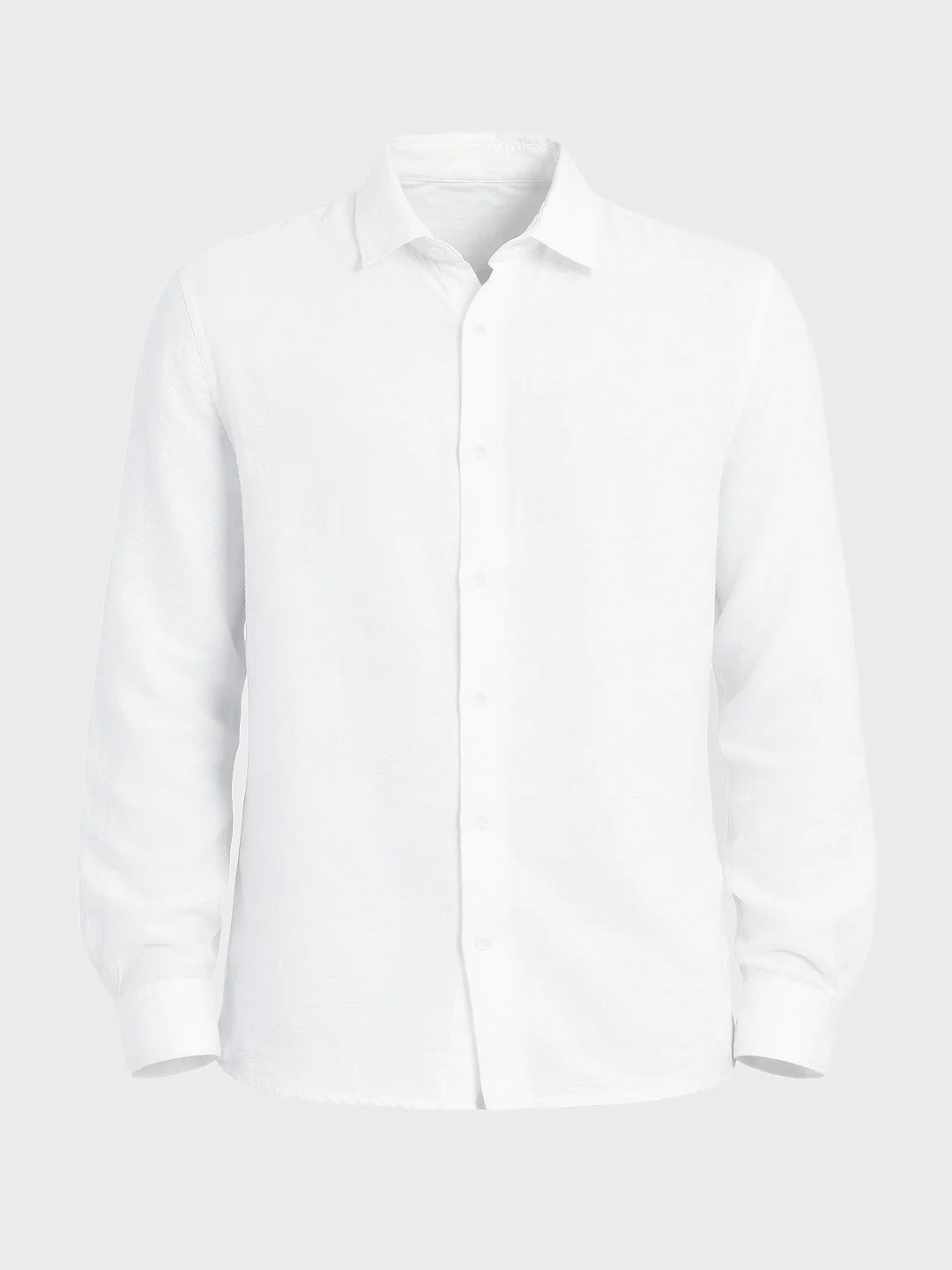 Men's White Regular Fit Casual Solid Shirt - Image 5