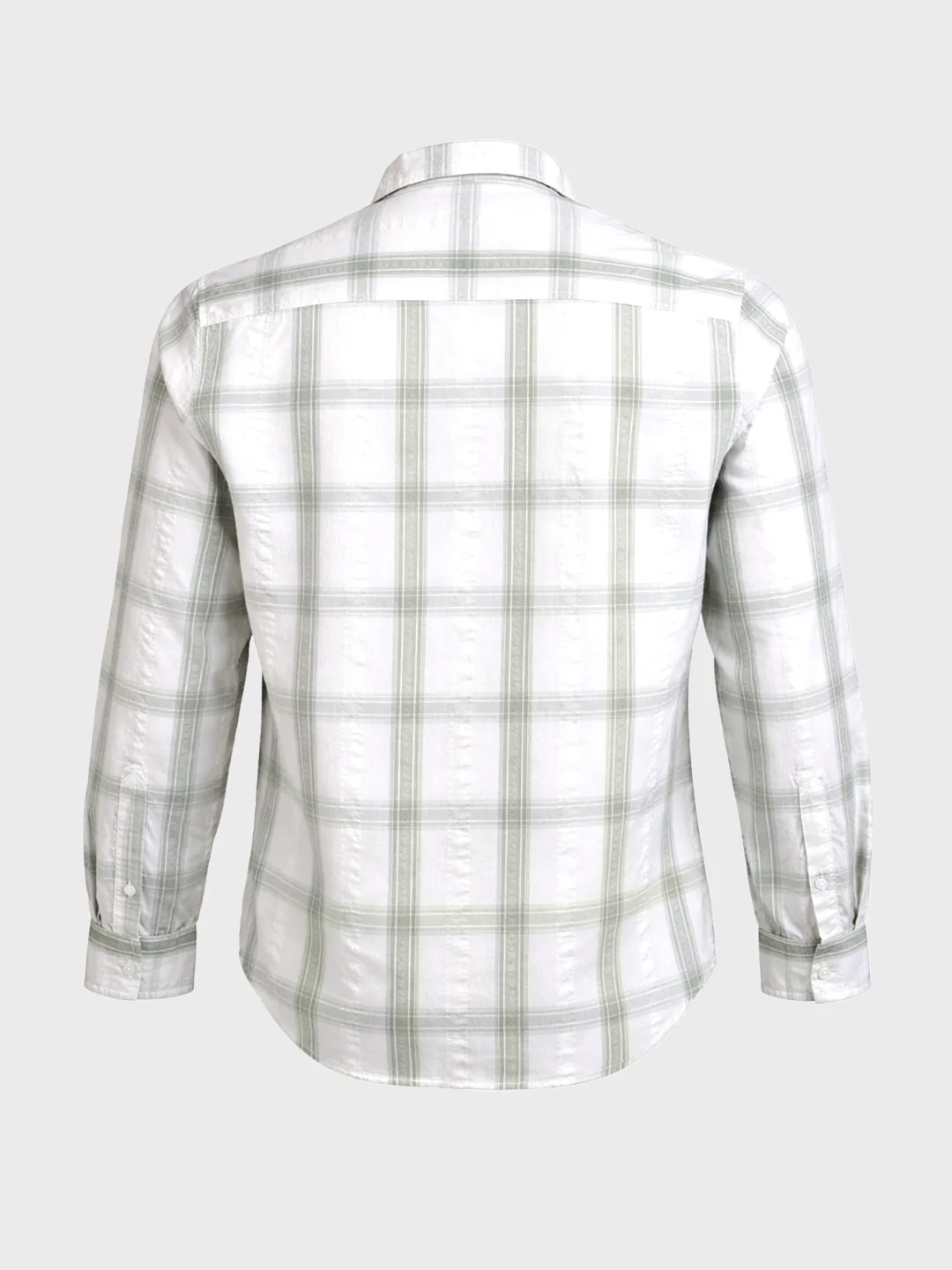 Men's Green Regular Fit Checkered Casual Shirt - Image 6