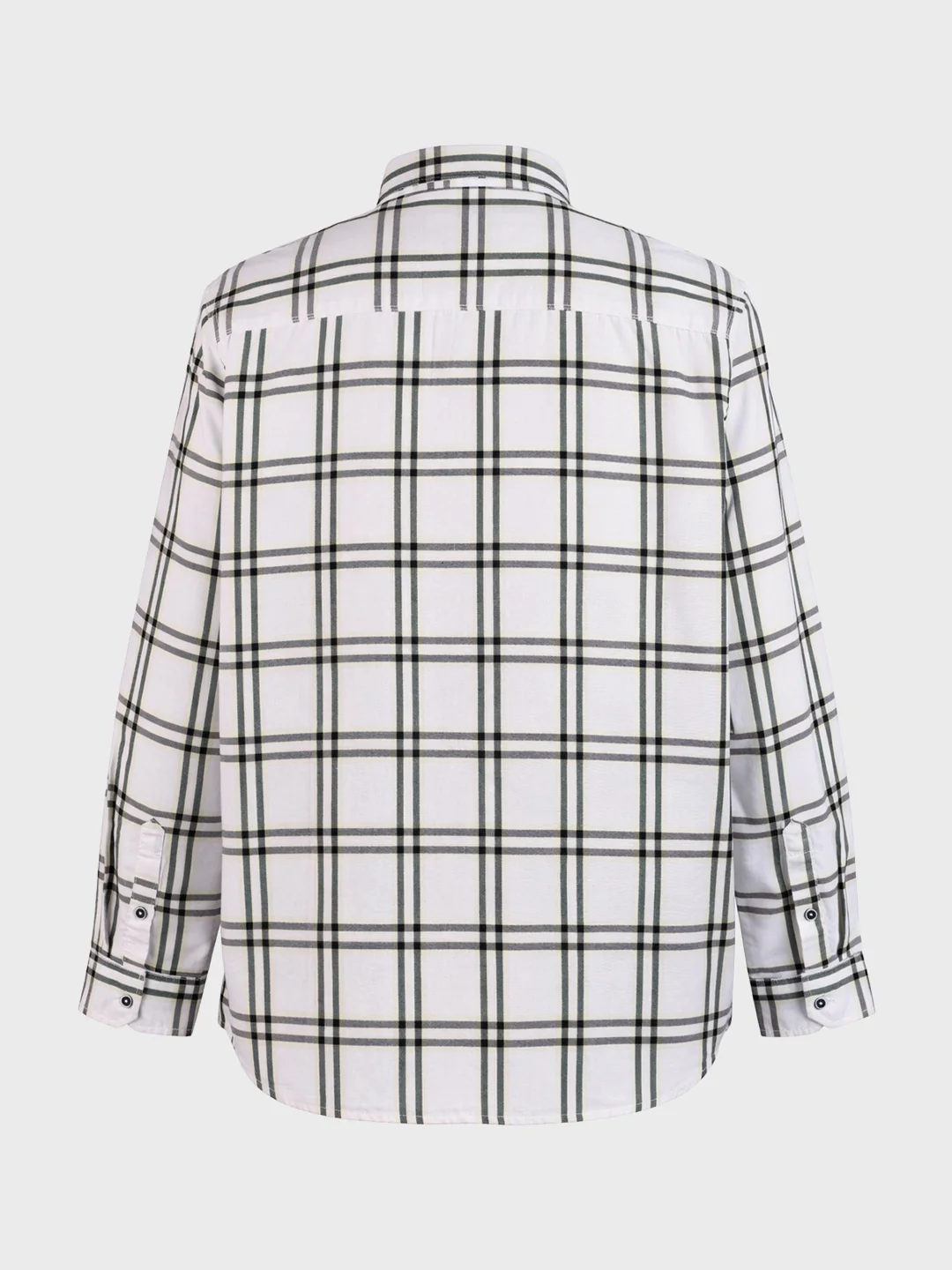 Men's White Regular Fit Checkered Casual Shirt - Image 5