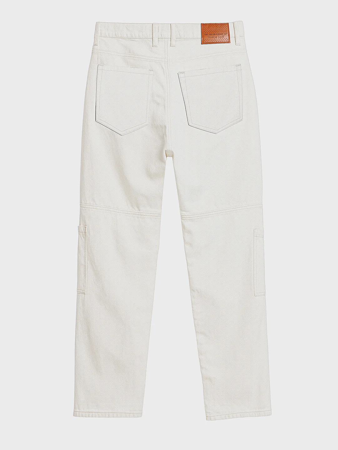 Men's White Regular Fit Solid Casual Jeans - Image 5