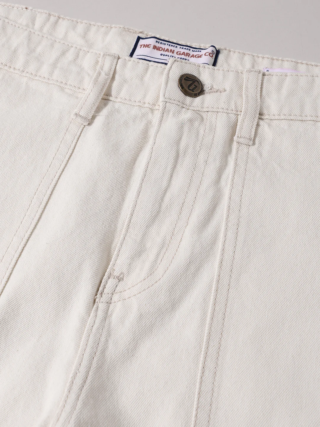 Men's White Regular Fit Solid Casual Jeans - Image 6