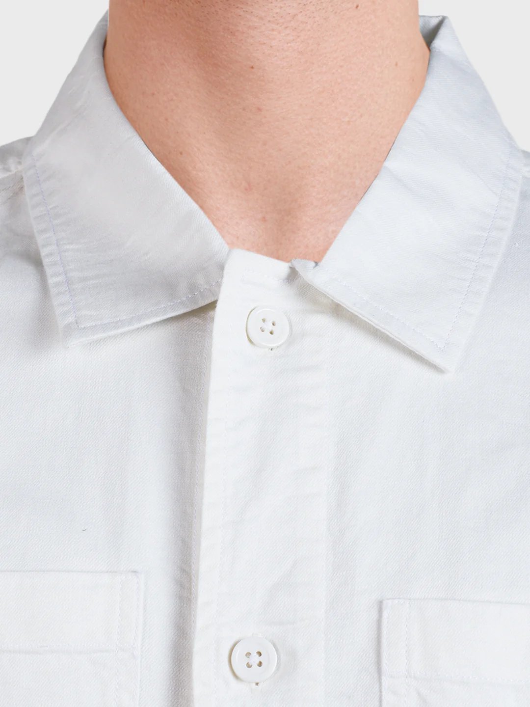 Men's White Regular Fit Solid Casual Shirt - Image 3