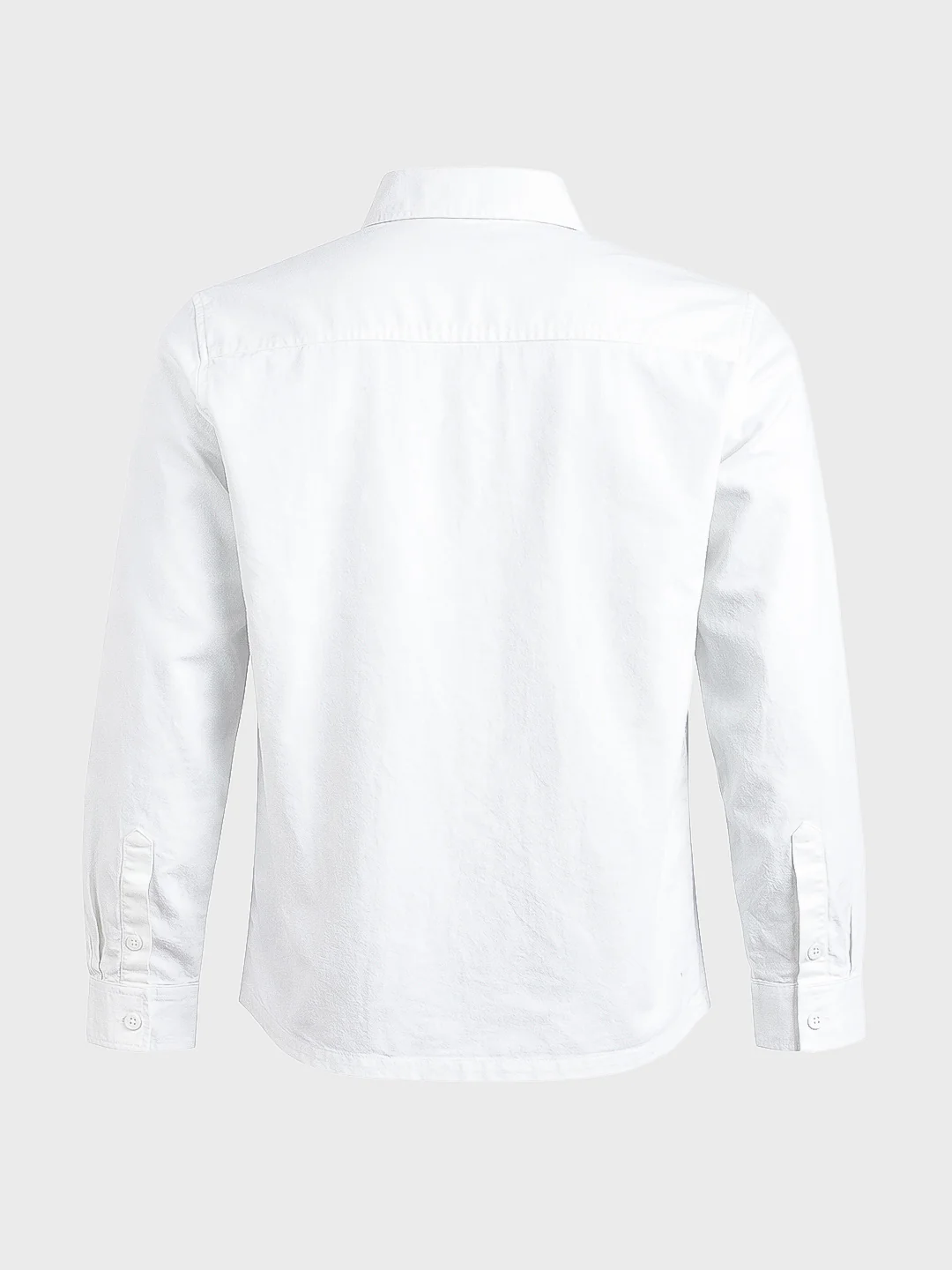 Men's White Regular Fit Solid Casual Shirt - Image 7