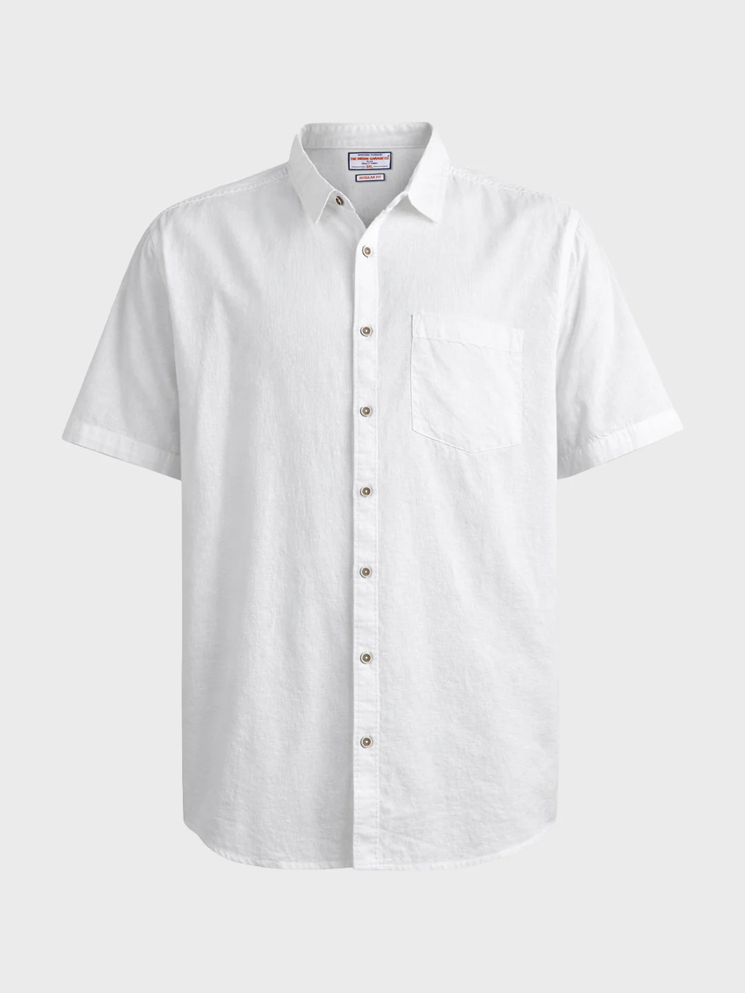 Men's White Regular Fit Solid Casual Shirt - Image 4