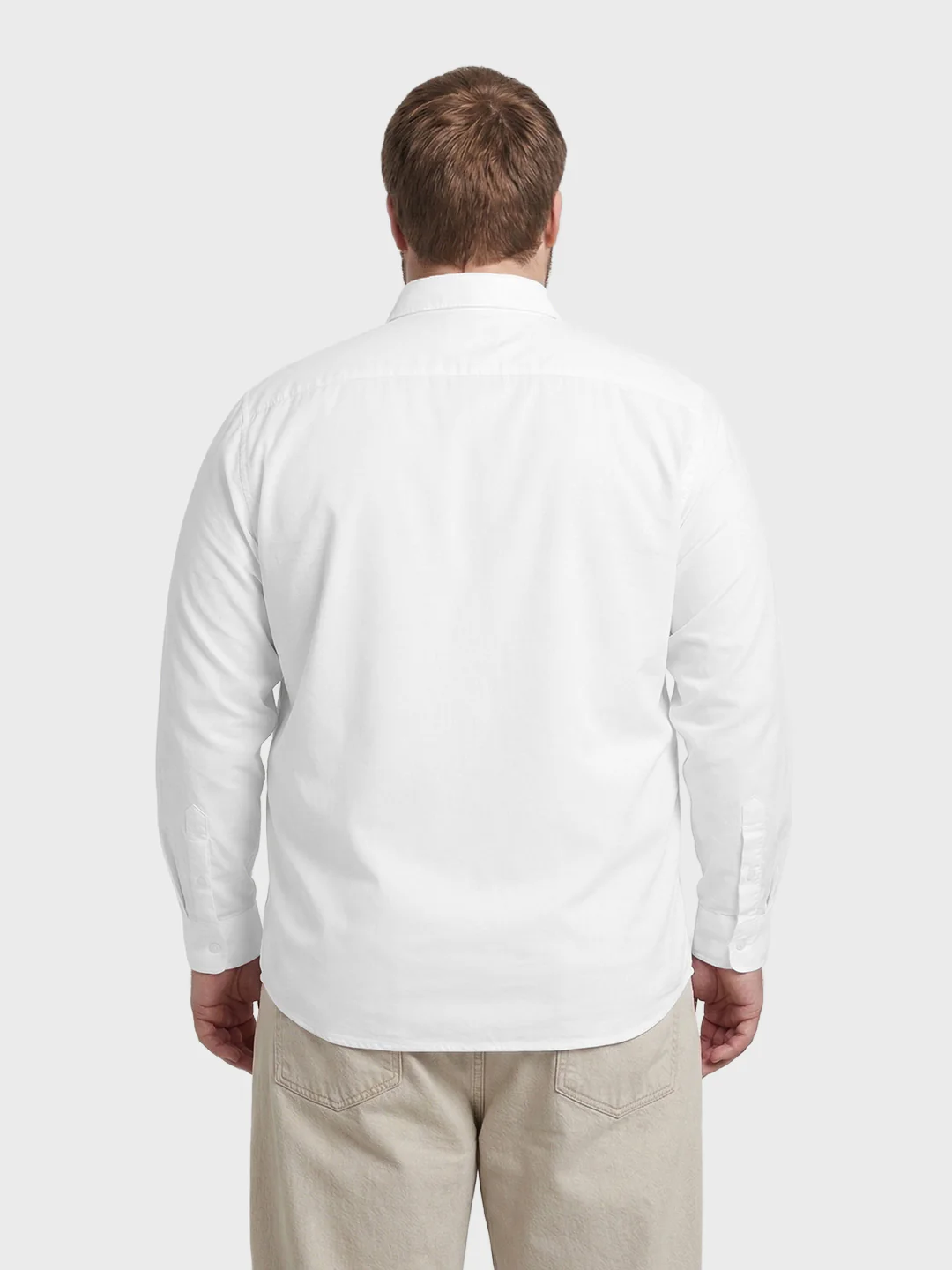 Men's White Regular Fit Solid Casual Shirt - Image 3