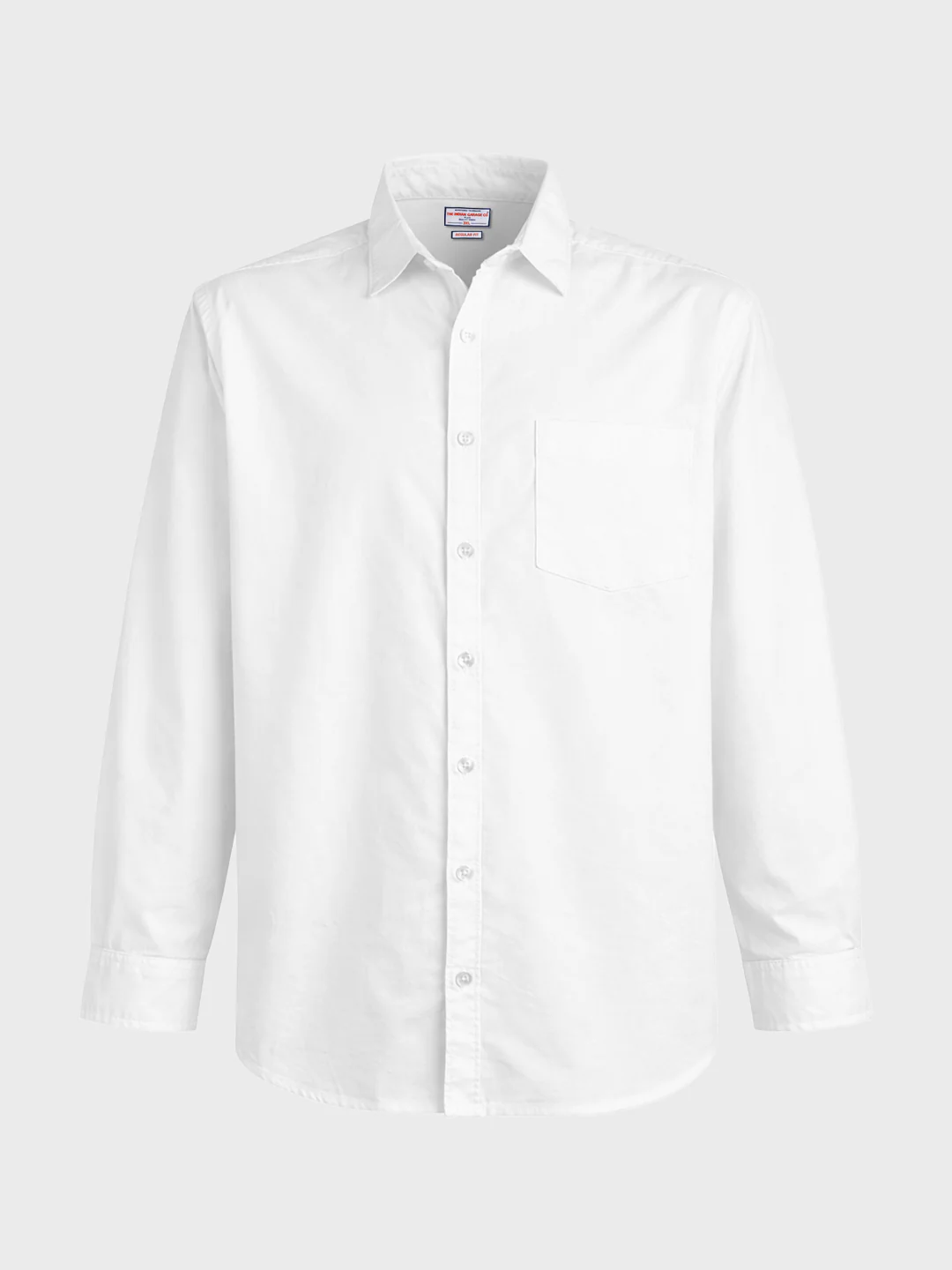 Men's White Regular Fit Solid Casual Shirt - Image 4