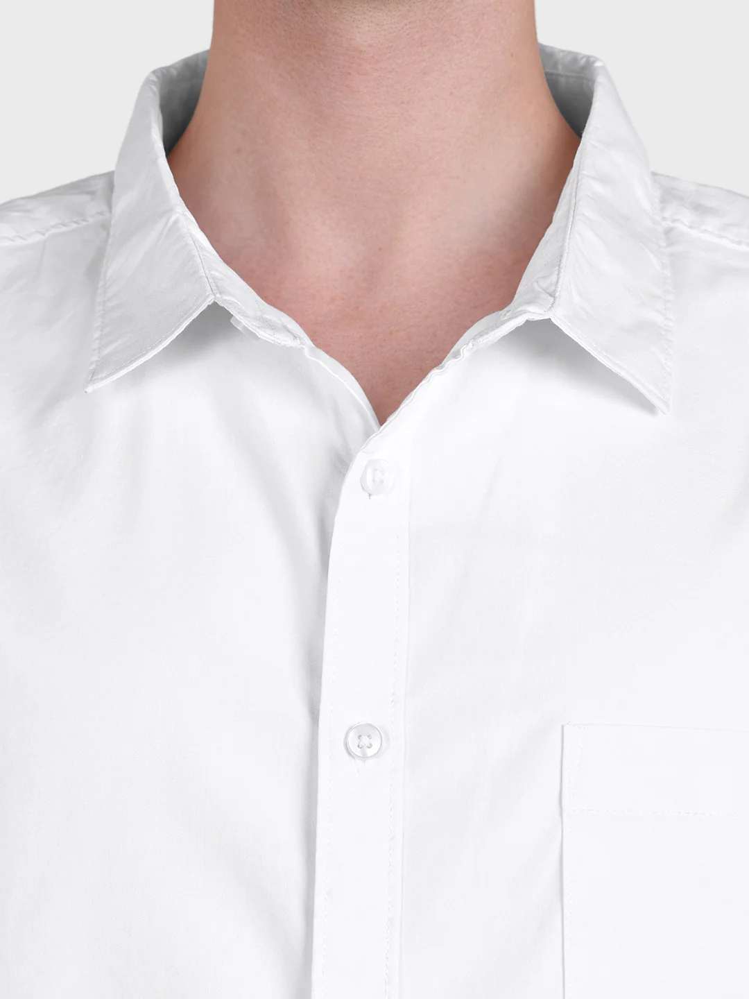 Men's White Regular Fit Solid Casual Shirt - Image 6