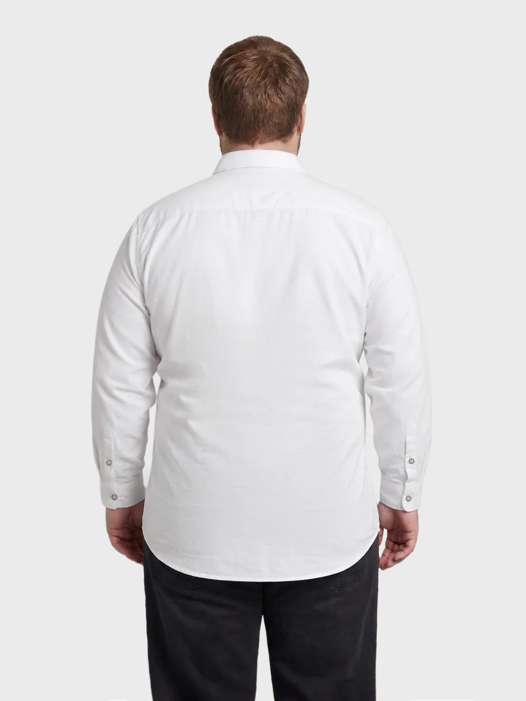 Men's White Regular Fit Solid Casual Shirt - Image 3