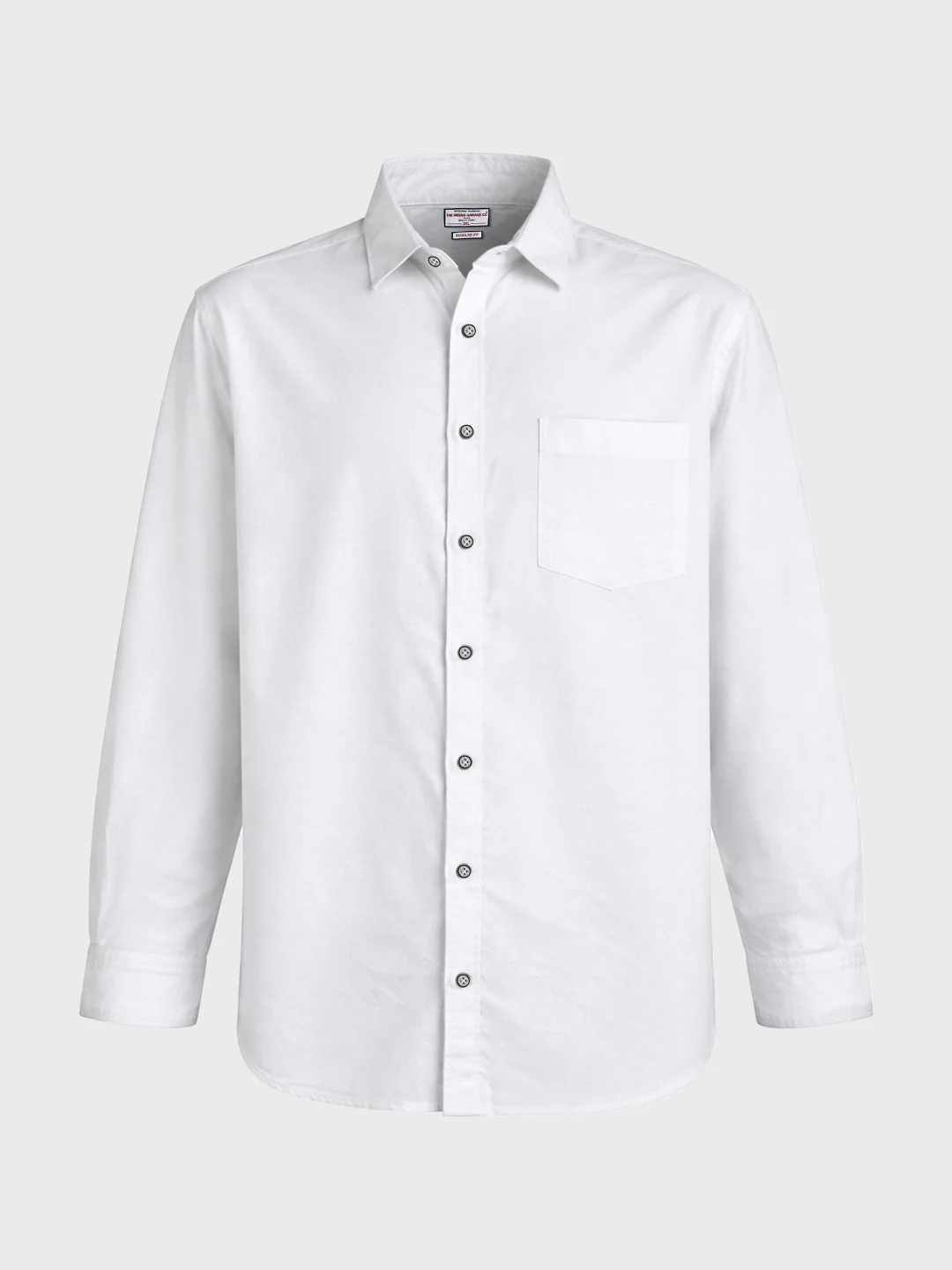 Men's White Regular Fit Solid Casual Shirt - Image 4