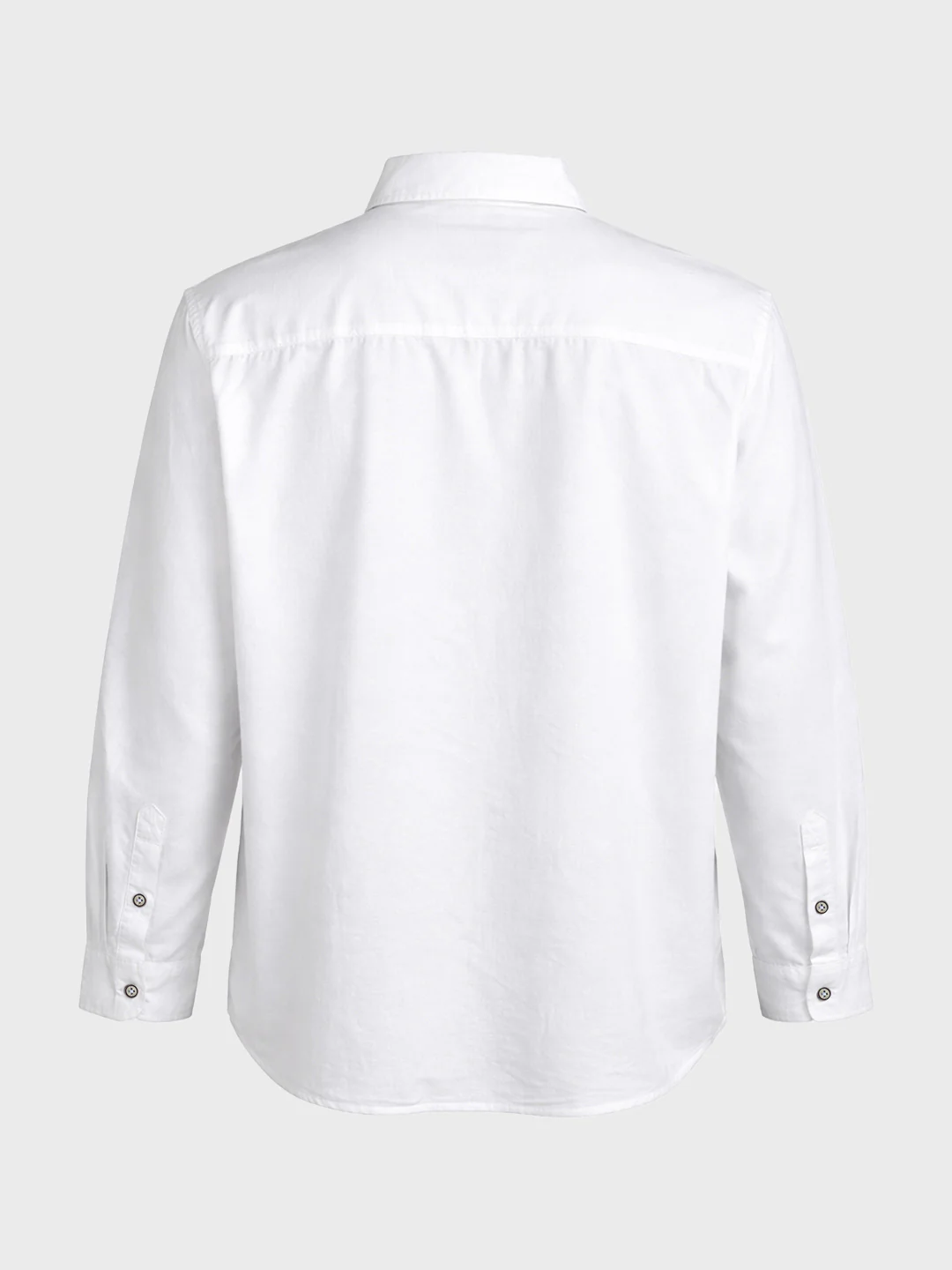 Men's White Regular Fit Solid Casual Shirt - Image 5