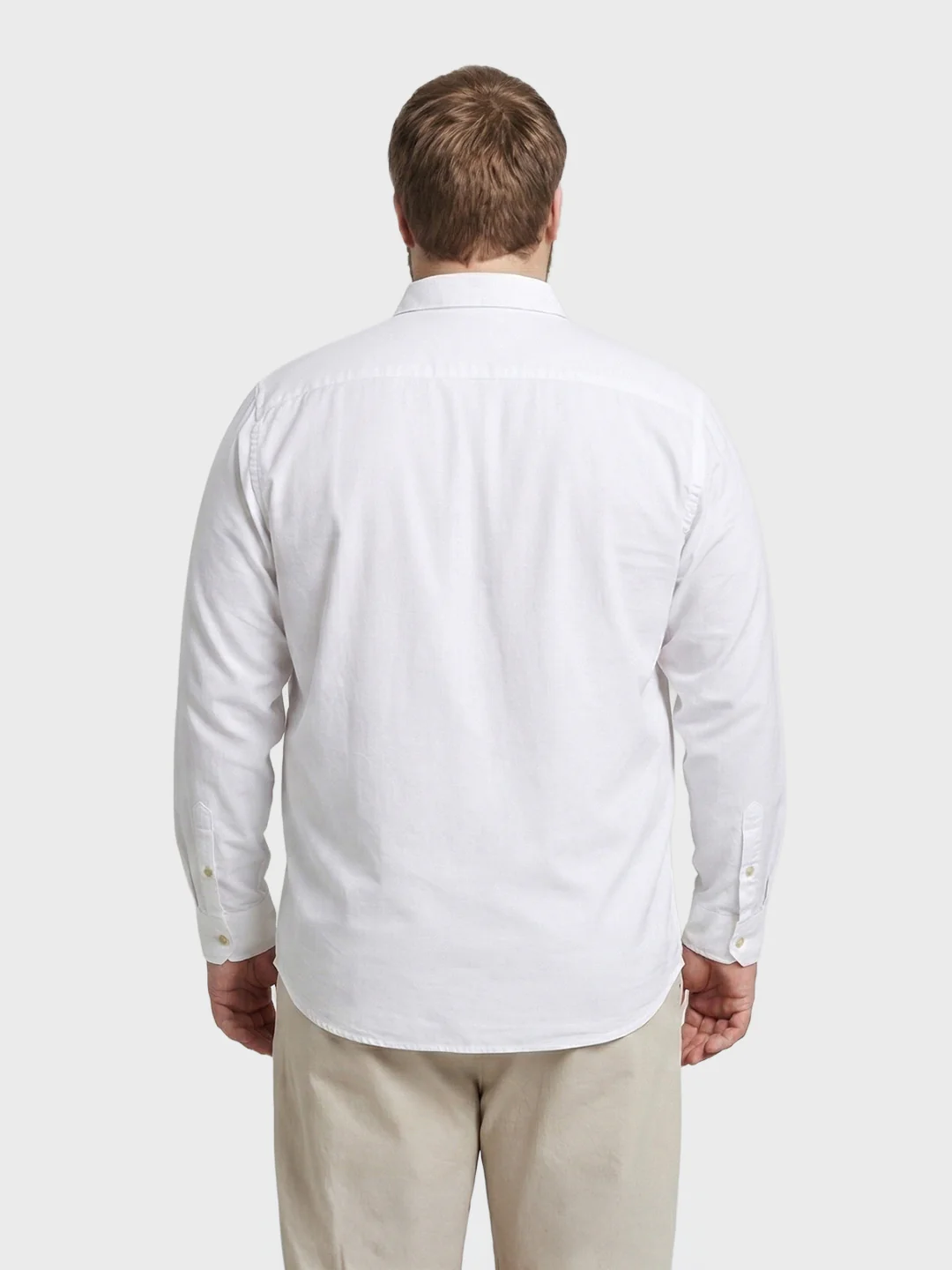 Men's White Regular Fit Solid Casual Shirt - Image 3