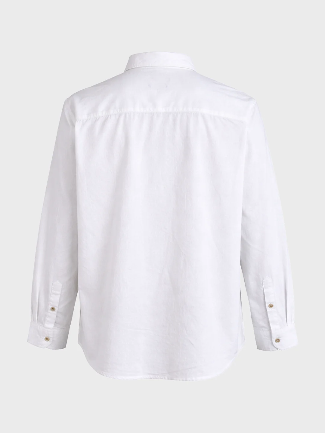 Men's White Regular Fit Solid Casual Shirt - Image 5
