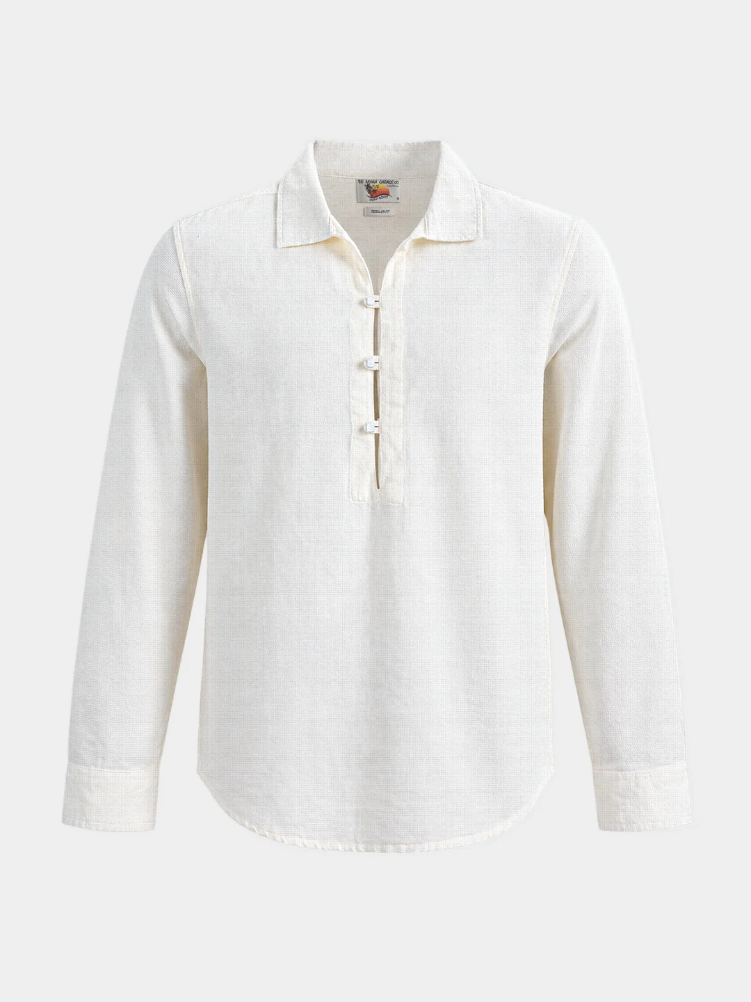 Men's White Regular Fit Solid Casual Shirts - Image 6