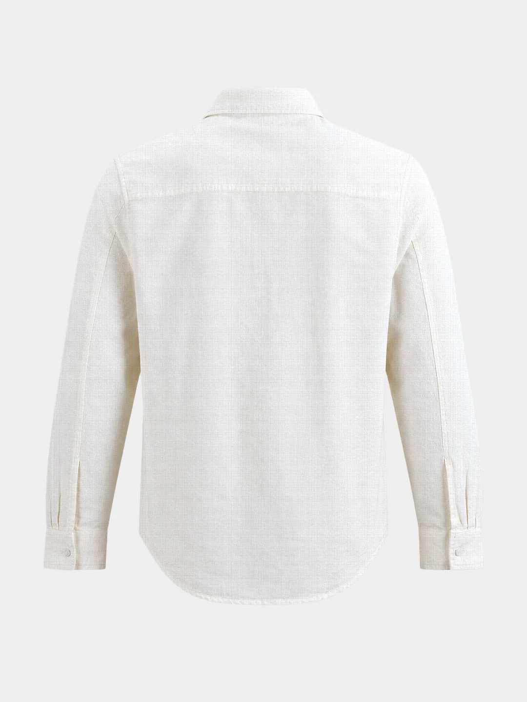 Men's White Regular Fit Solid Casual Shirts - Image 7