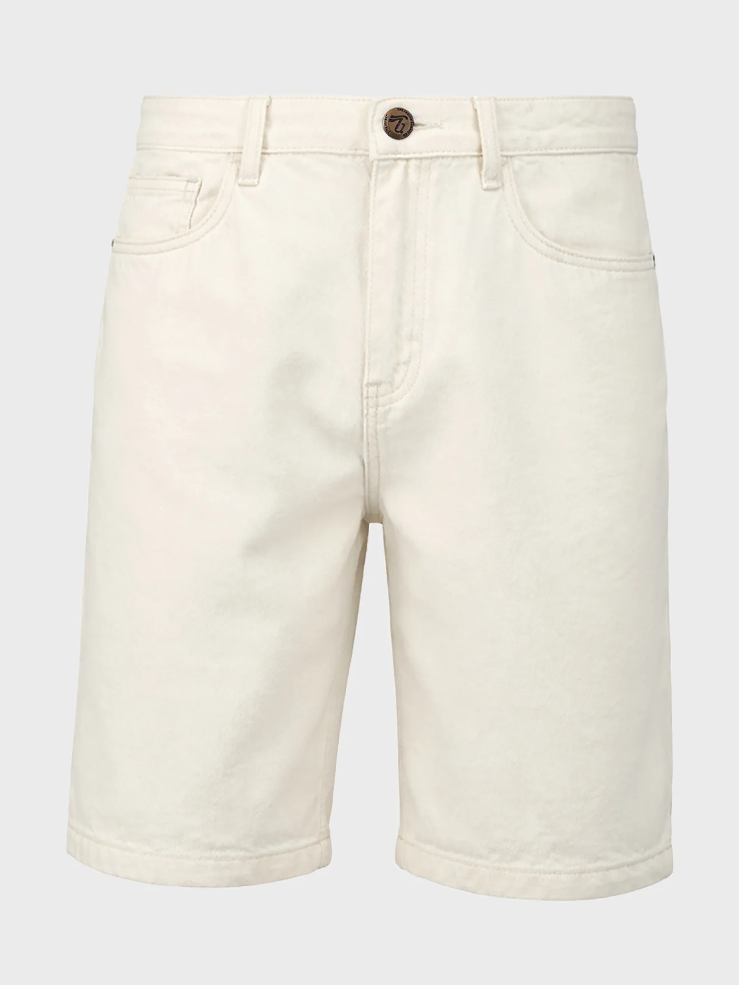 Men's White Regular Fit Solid Casual Shorts - Image 5