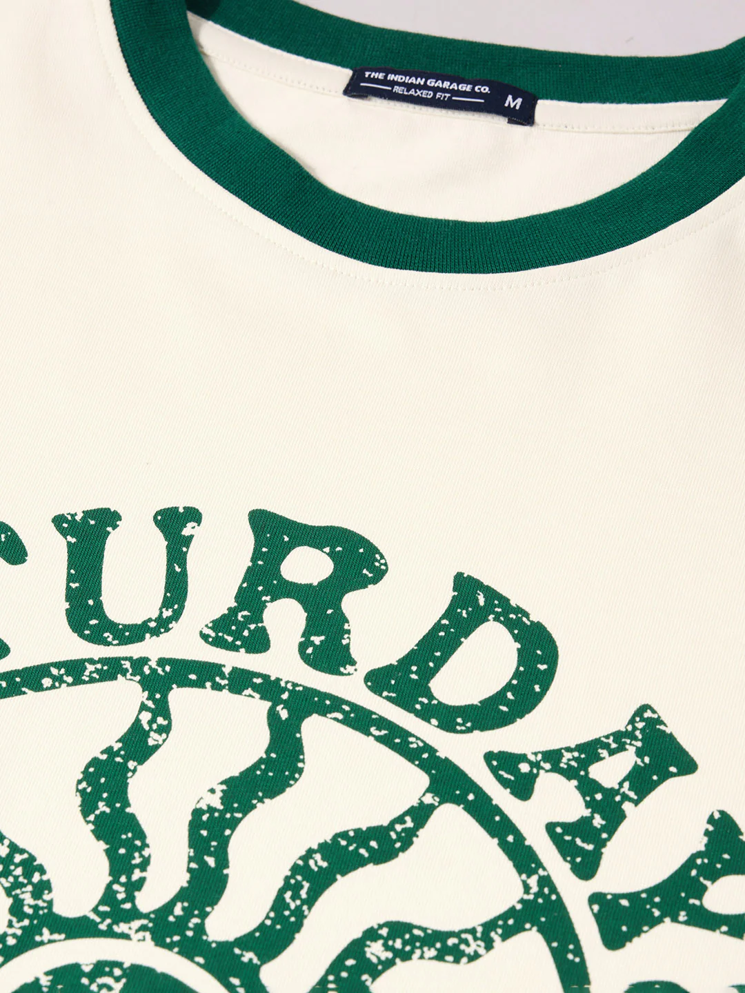 Men's White Regular Fit Printed Casual T-Shirt - Image 3