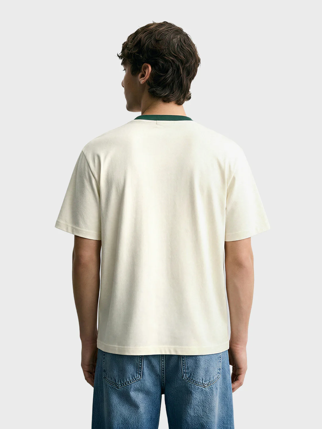 Men's White Regular Fit Printed Casual T-Shirt - Image 4