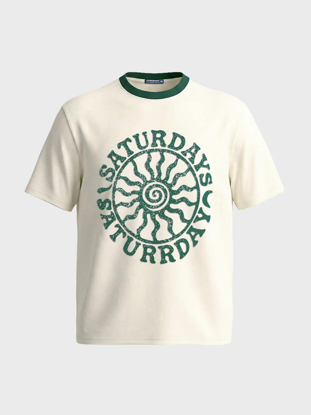 Men's White Regular Fit Printed Casual T-Shirt - Image 5