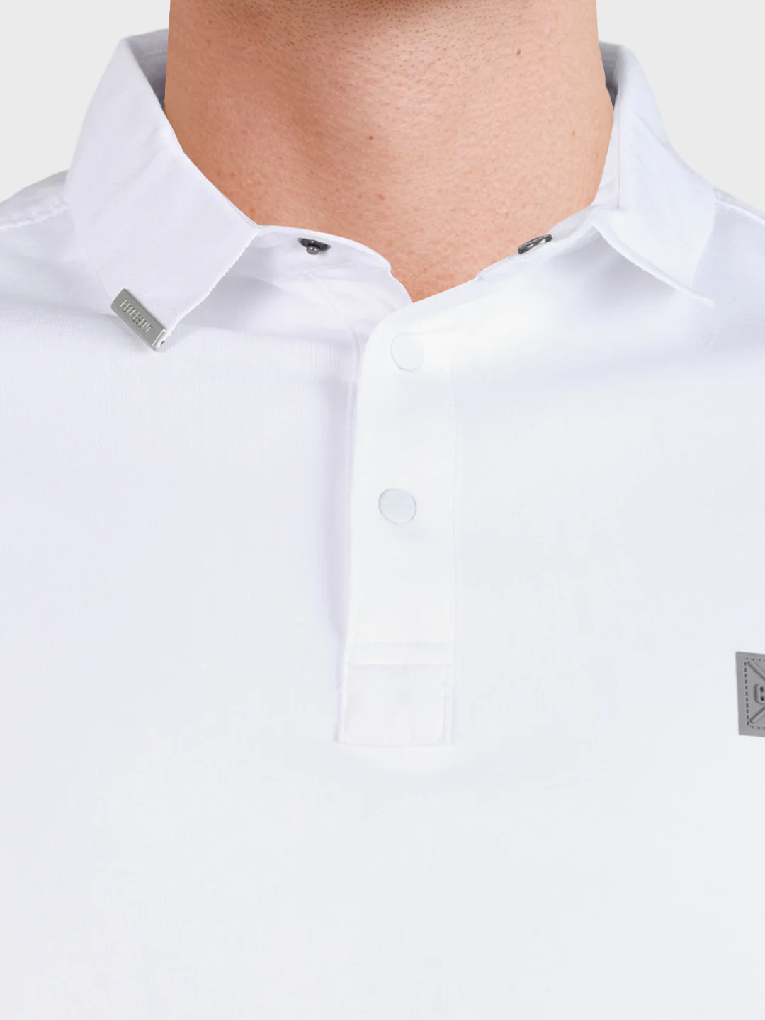 Men's White Regular Fit Solid Casual T-Shirts - Image 3