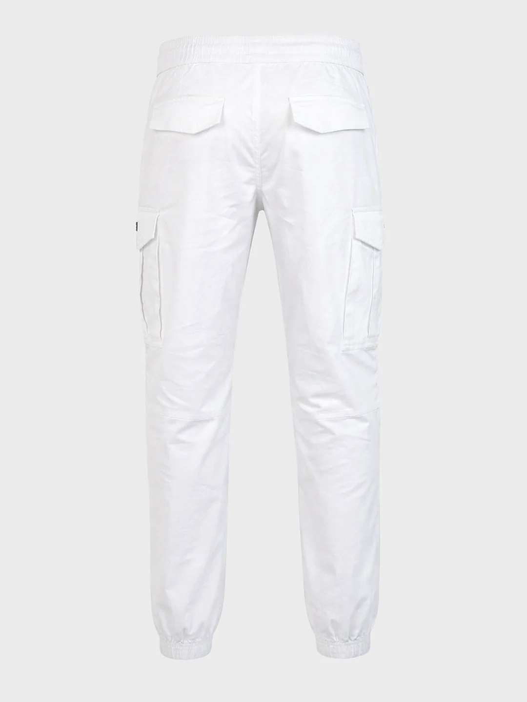 Men's White Regular Fit Solid Utility Cargo - Image 7
