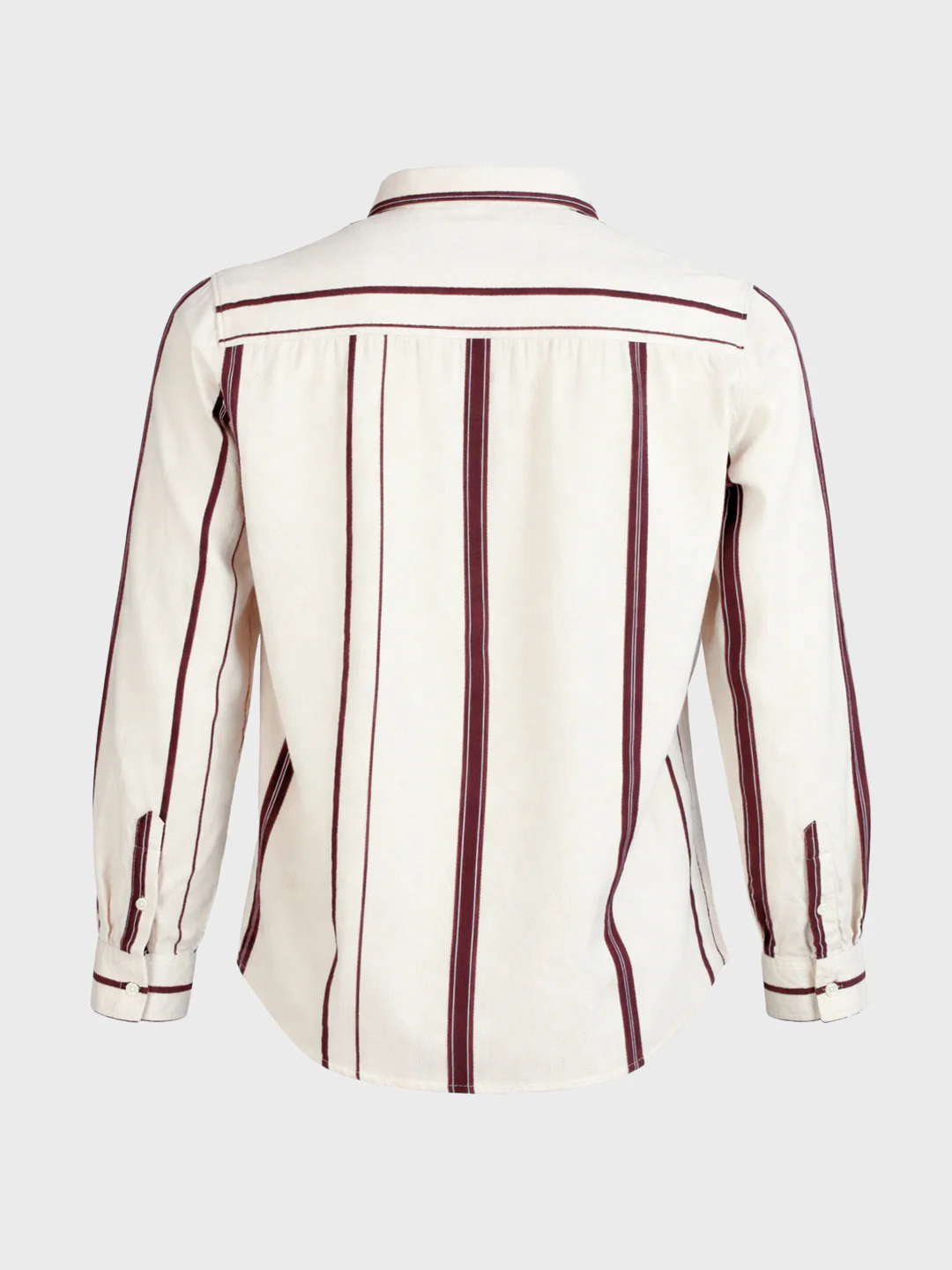 Men's White Regular Fit Striped Casual Shirt - Image 7