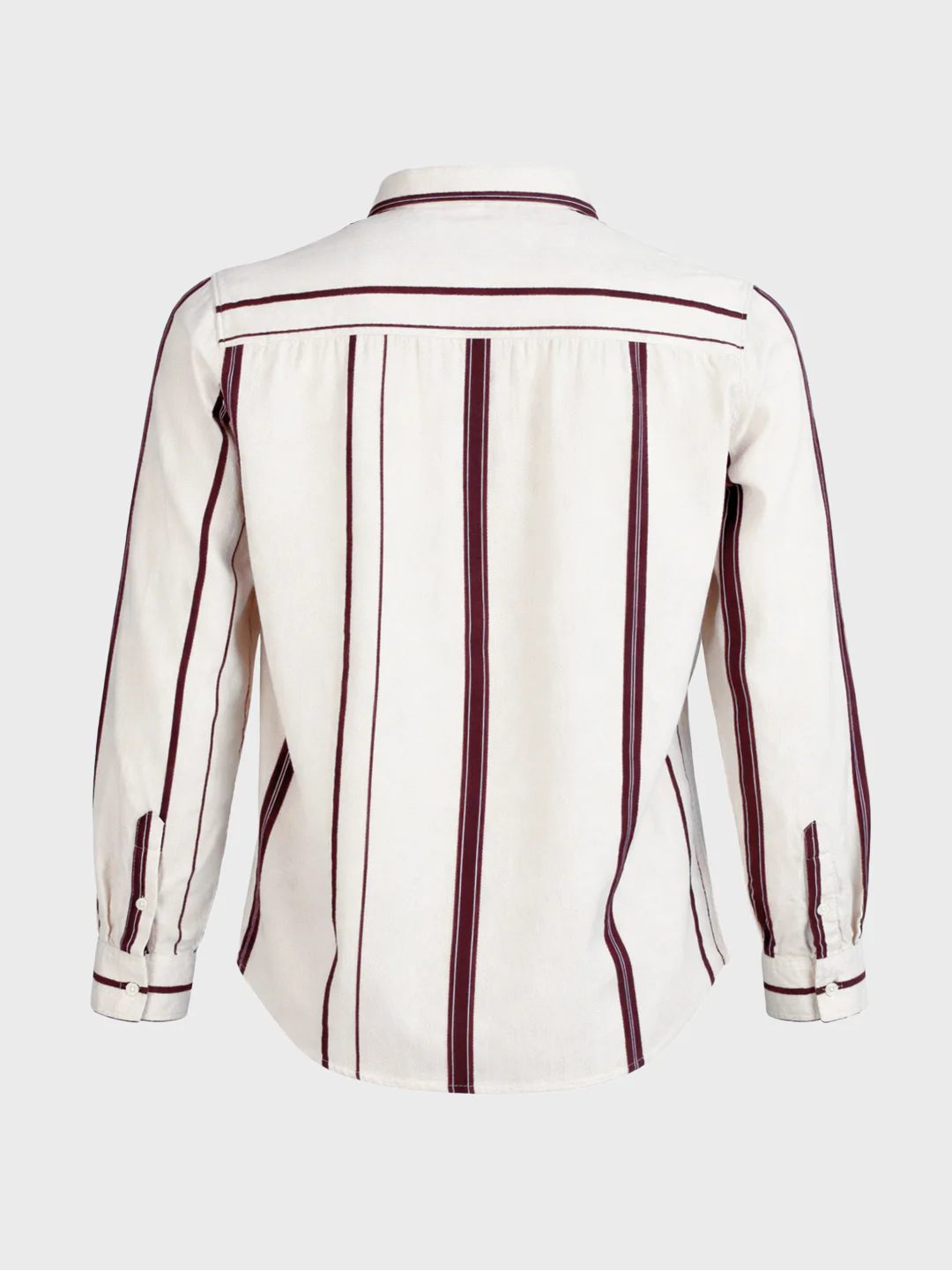 Men's White Regular Fit Striped Casual Shirt - Image 7