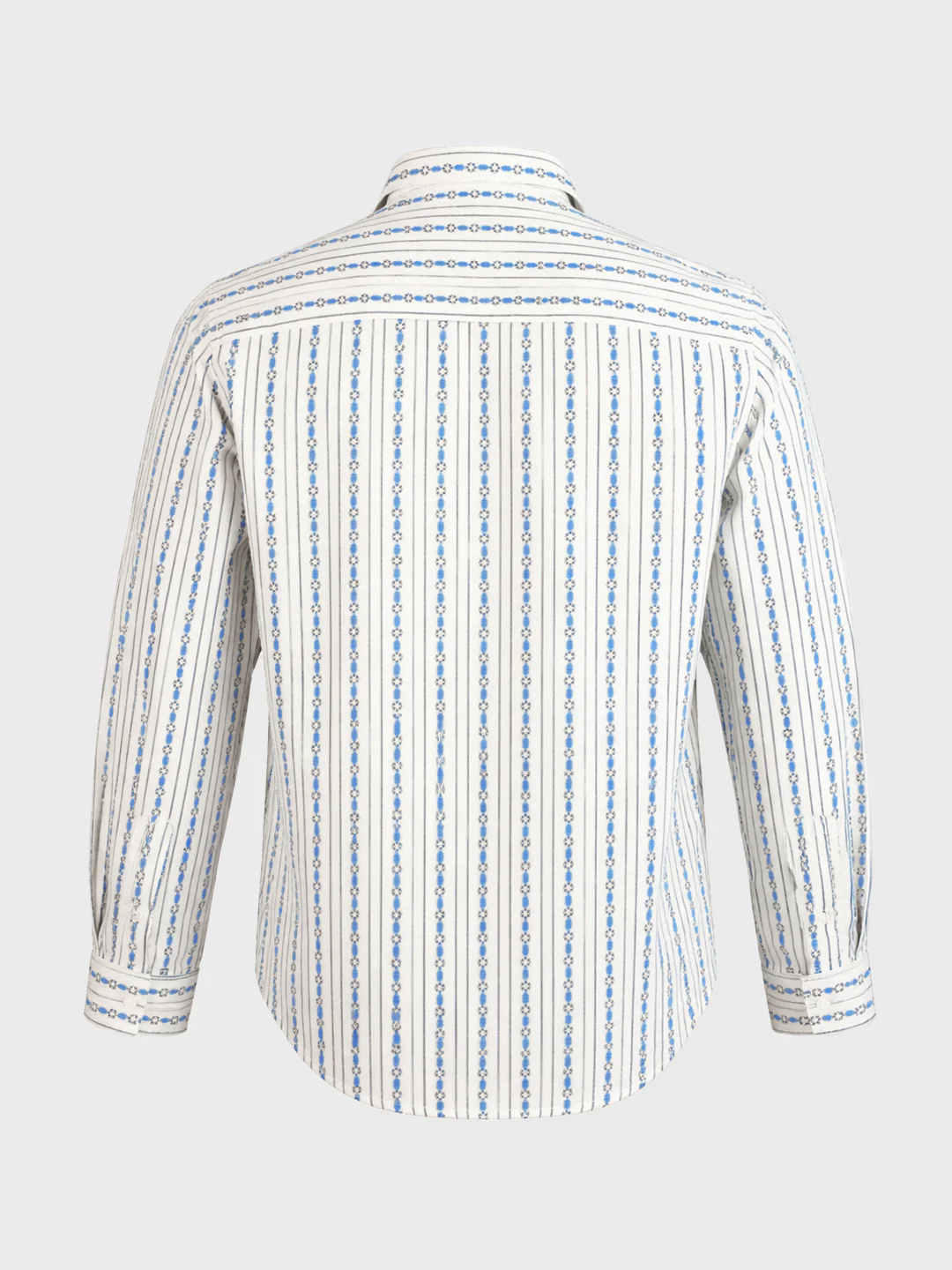 Men's White Regular Fit Striped Casual Shirt - Image 7