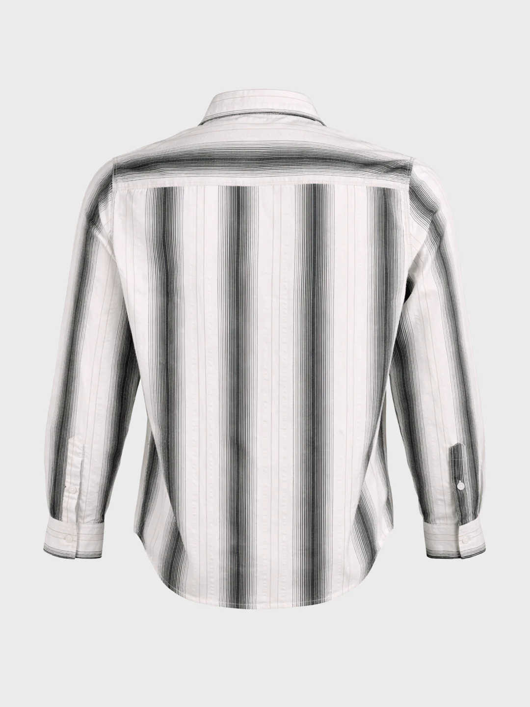 Men's Black Regular Fit Striped Casual Shirt - Image 6