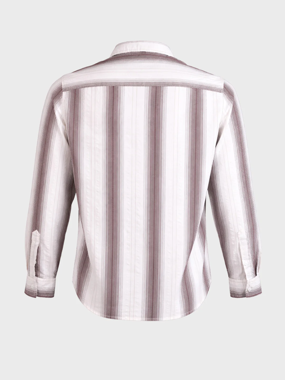 Men's Brown Regular Fit Striped Casual Shirt - Image 6