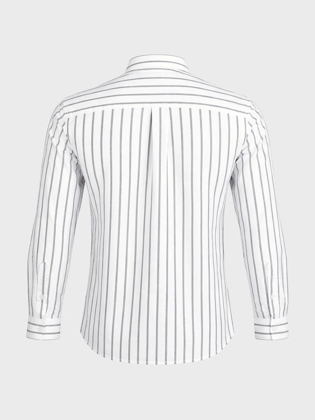 Men's White Relaxed Fit Striped Casual Shirts - Image 7