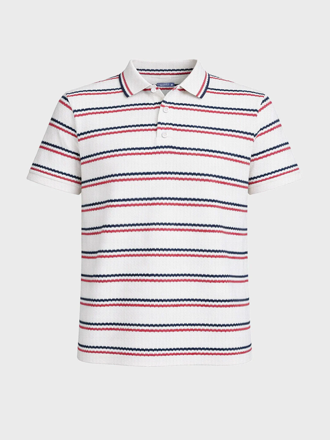Men's White Regular Fit Striped Casual T-Shirt - Image 6