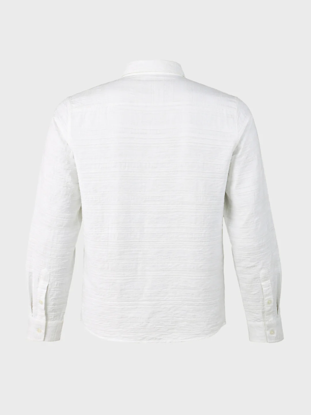 Men's White Regular Fit Textured Casual Shirt - Image 7