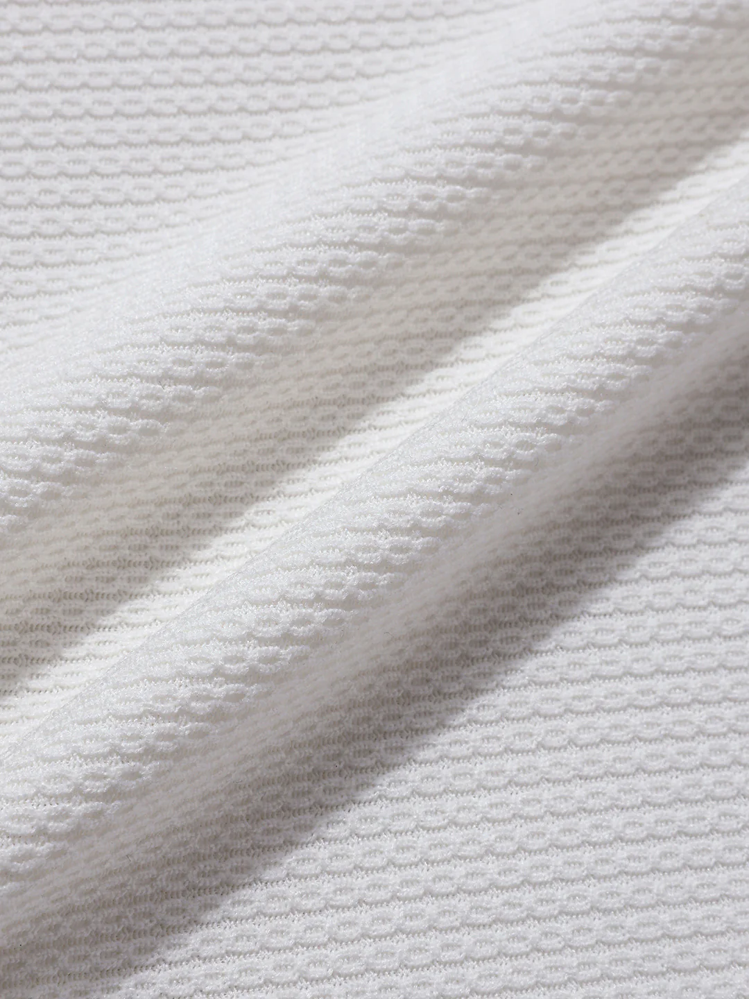 Men's White Regular Fit Textured Casual T-Shirt - Image 3