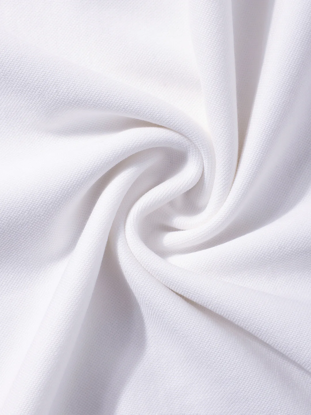 Men's White Regular Fit Textured Casual T-Shirt - Image 3