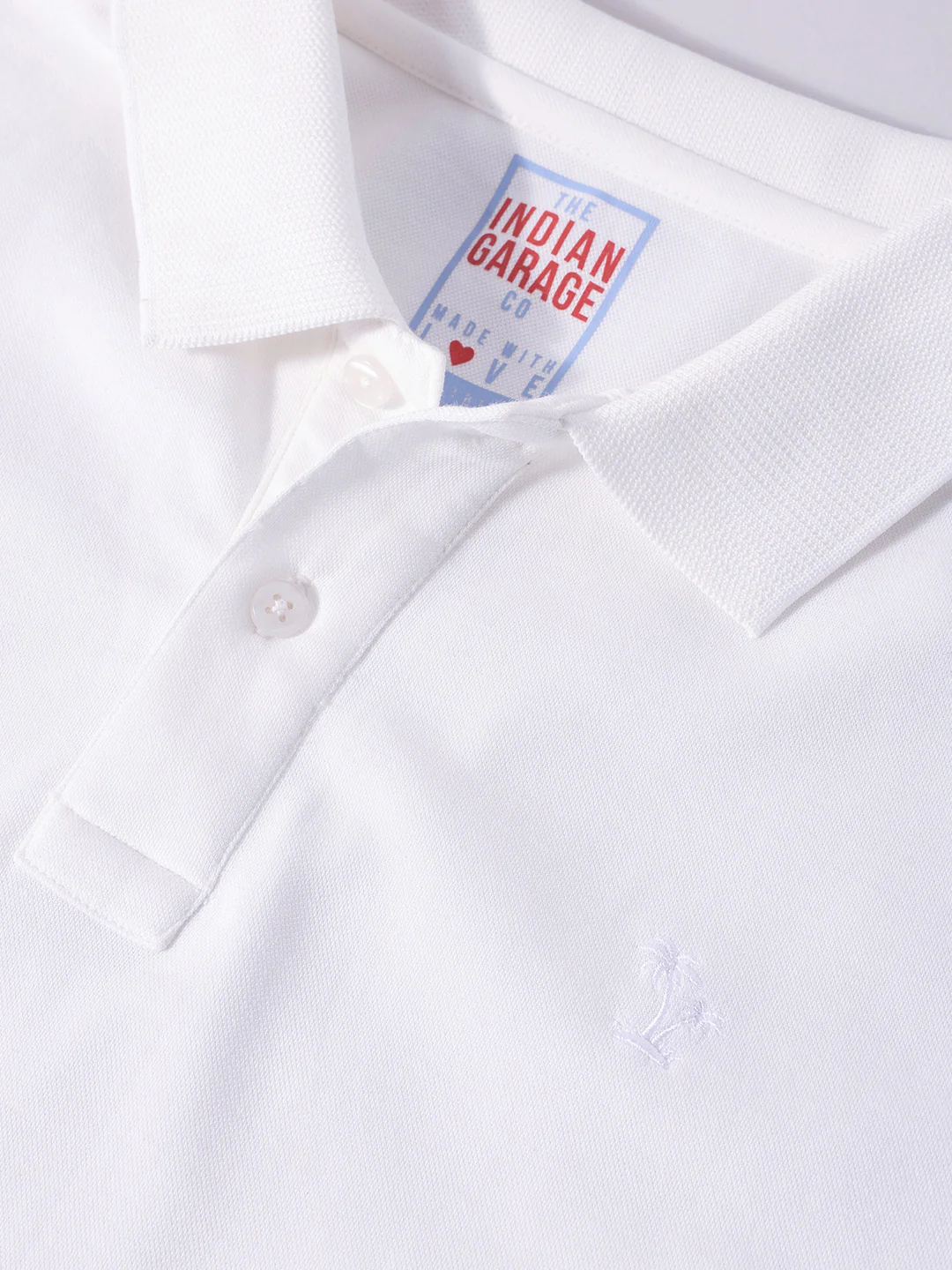 Men's White Regular Fit Textured Casual T-Shirt - Image 7