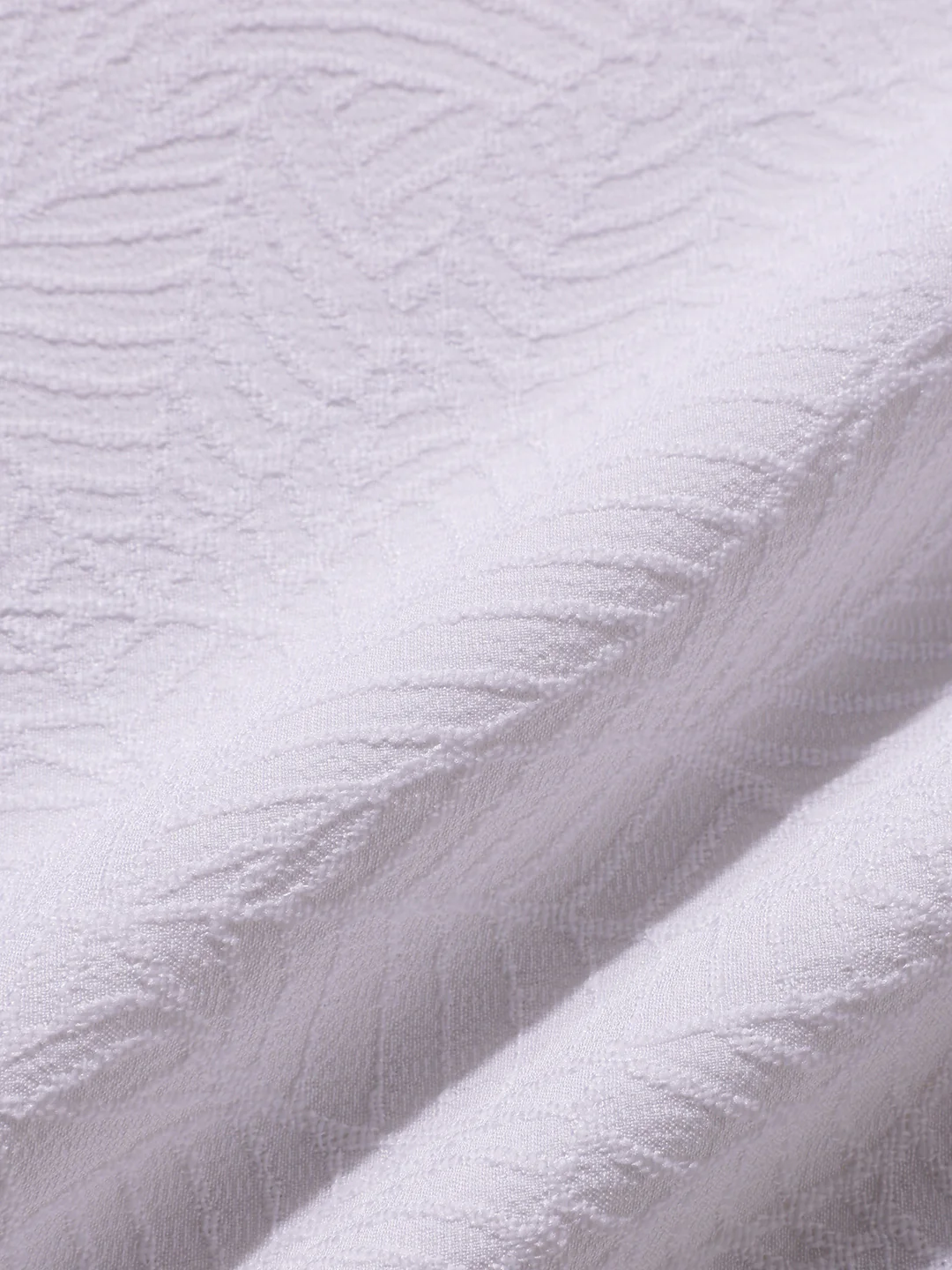 Men's White Regular Fit Textured Resort Wear Shirt - Image 3