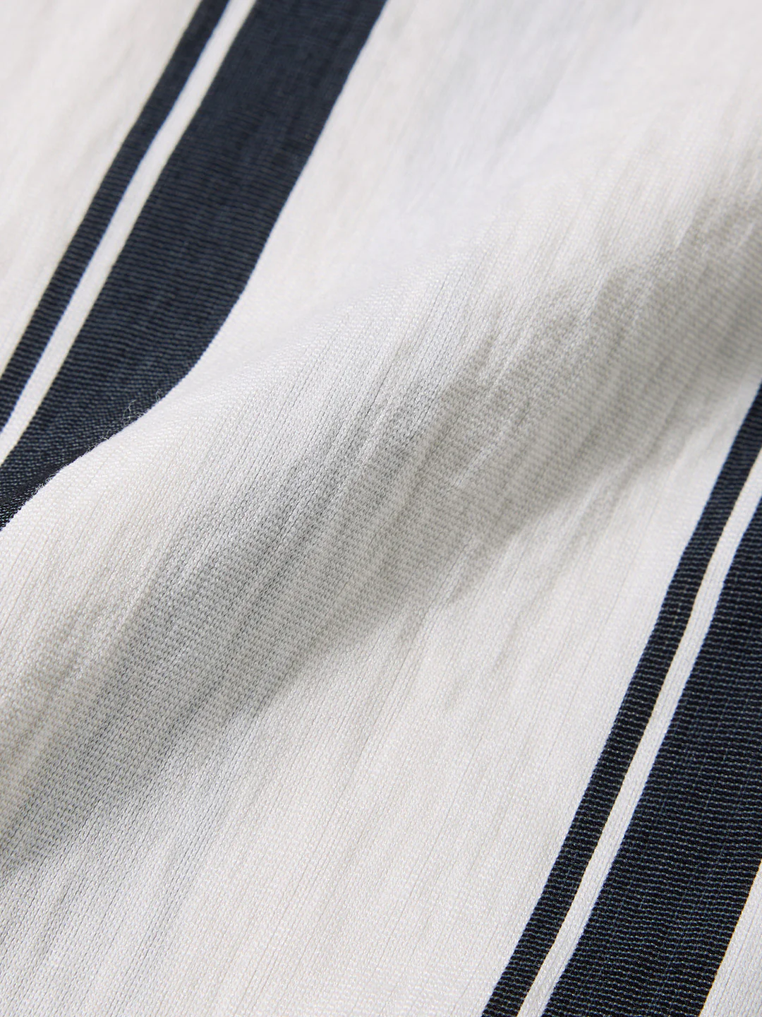 Men's White Regular Fit Vertical Stripes Casual Shirt - Image 7