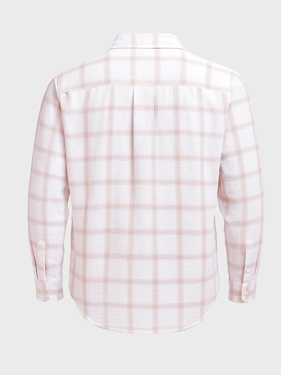 Men's White Relaxed Fit Checked Casual Shirt - Image 4
