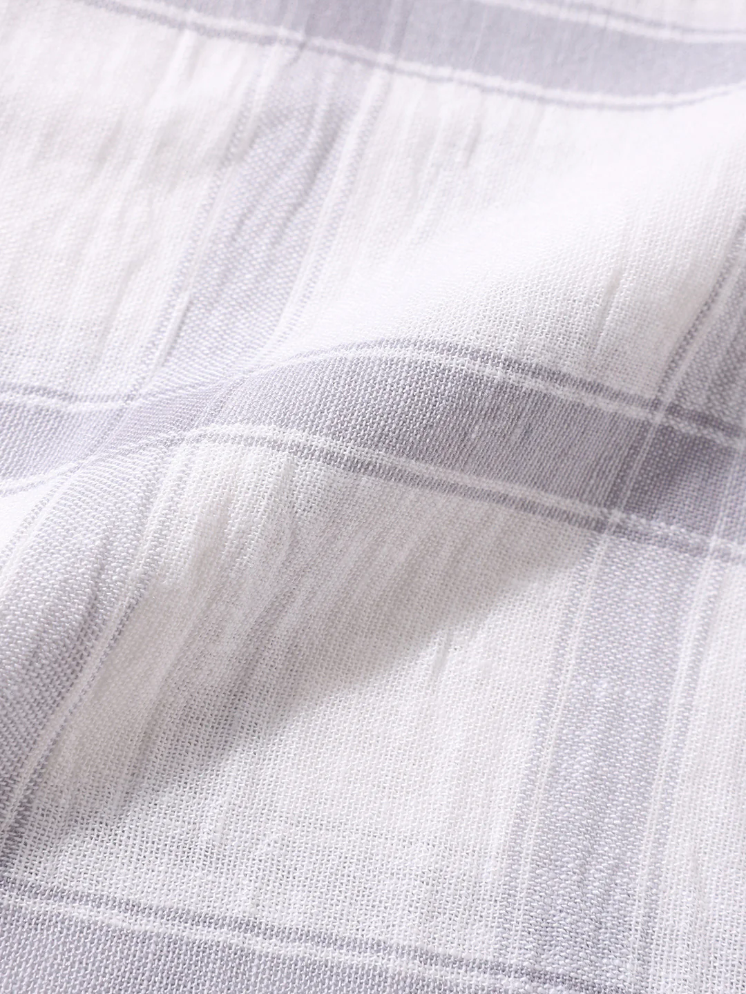 Men's White Relaxed Fit Checked Casual Shirt - Image 6
