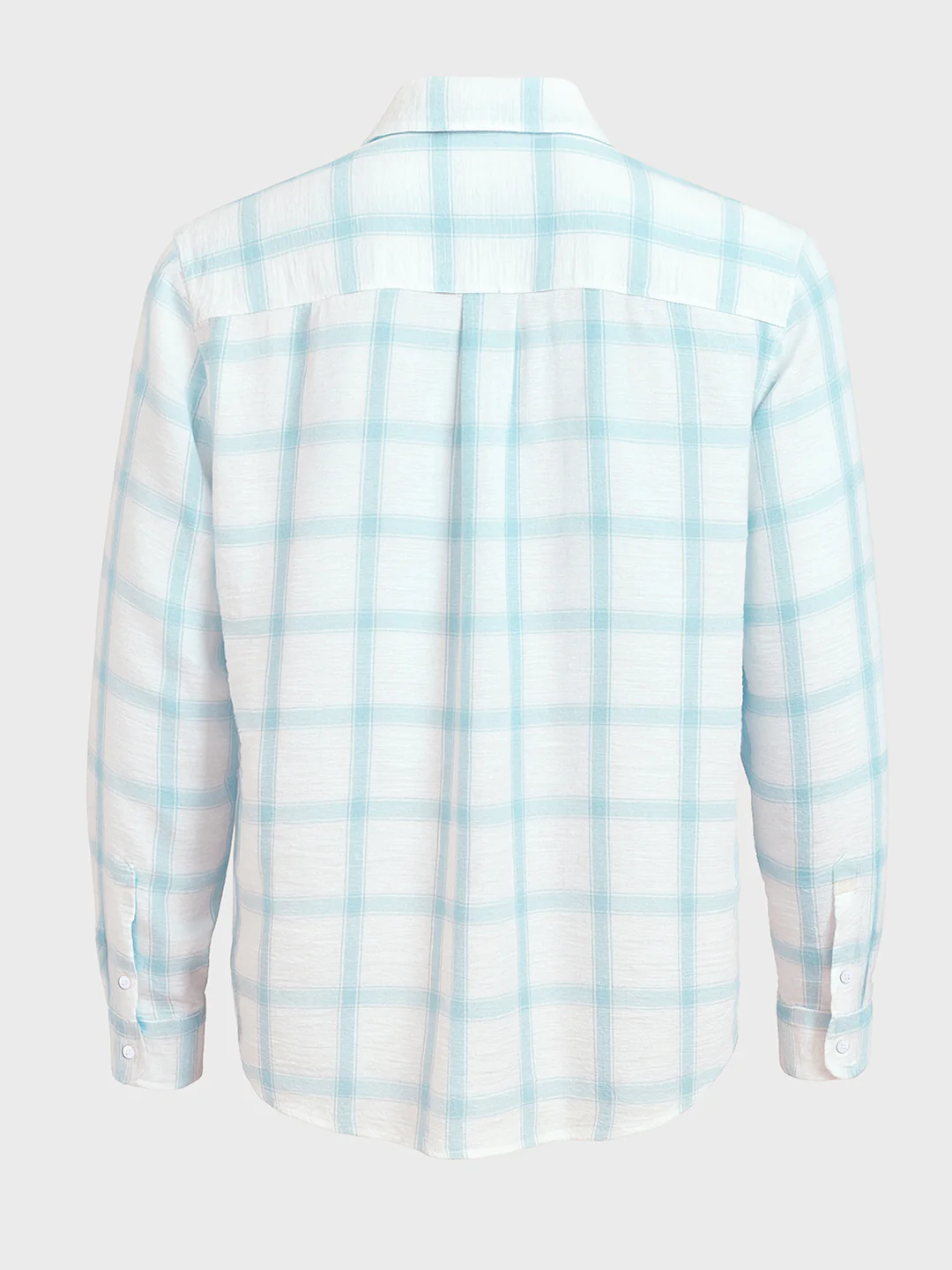 Men's White Relaxed Fit Checked Casual Shirt - Image 4