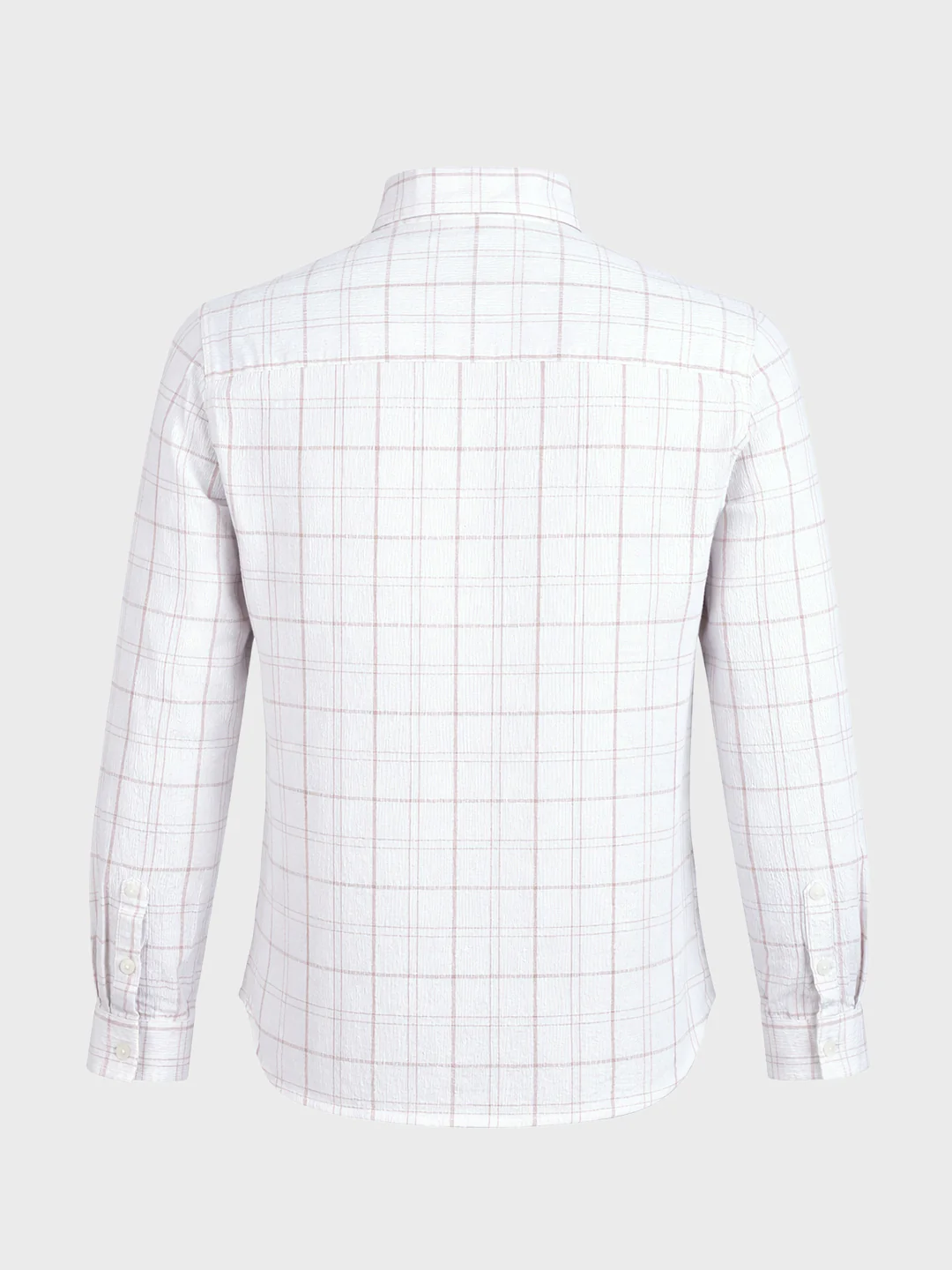 Men's White Relaxed Fit Checkered Oddinary Shirt - Image 6